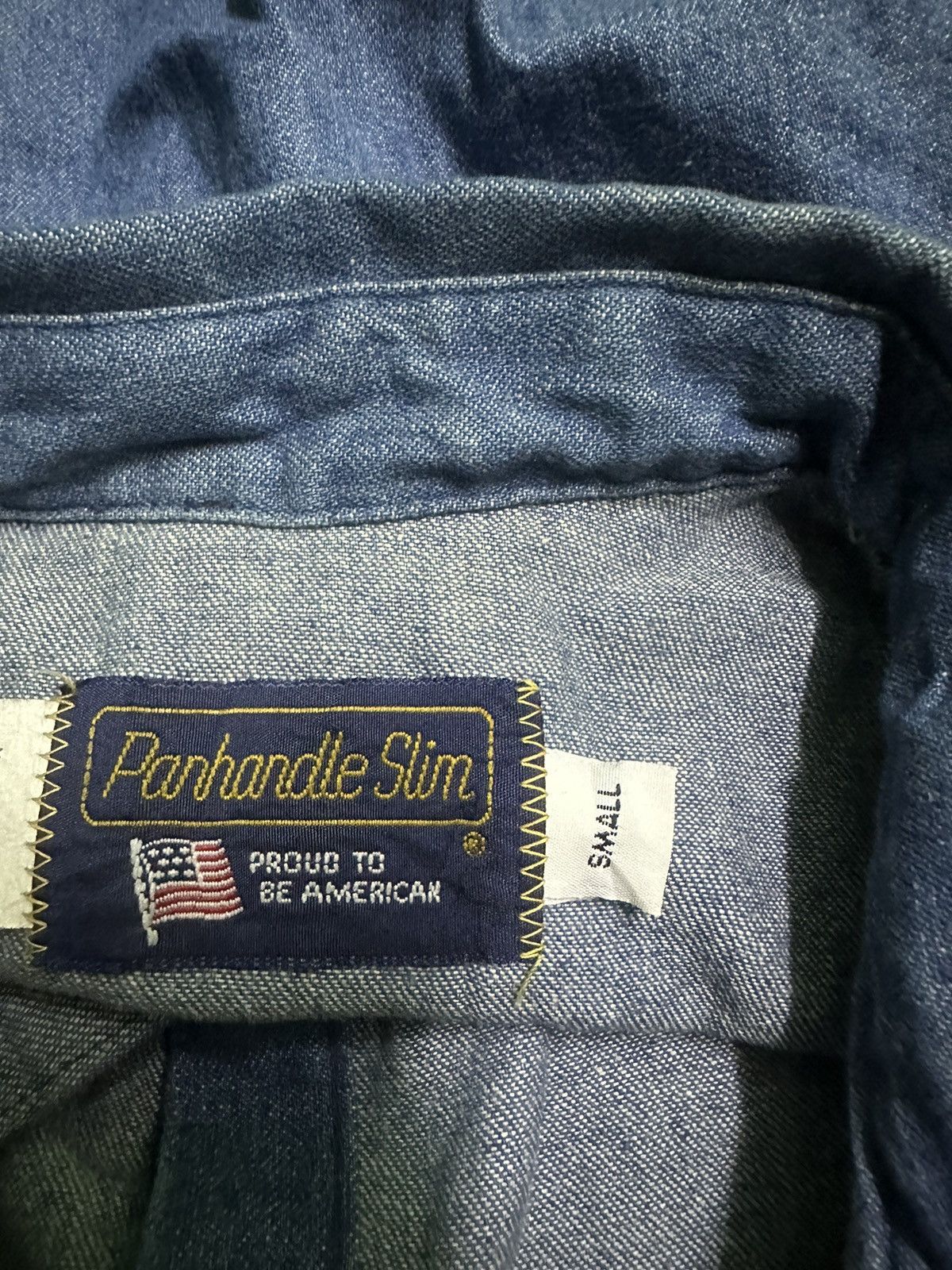 Vintage Vintage 80s Panhandle slim blue denim shirts Size US S / EU 44-46 / 1 - 7 Thumbnail