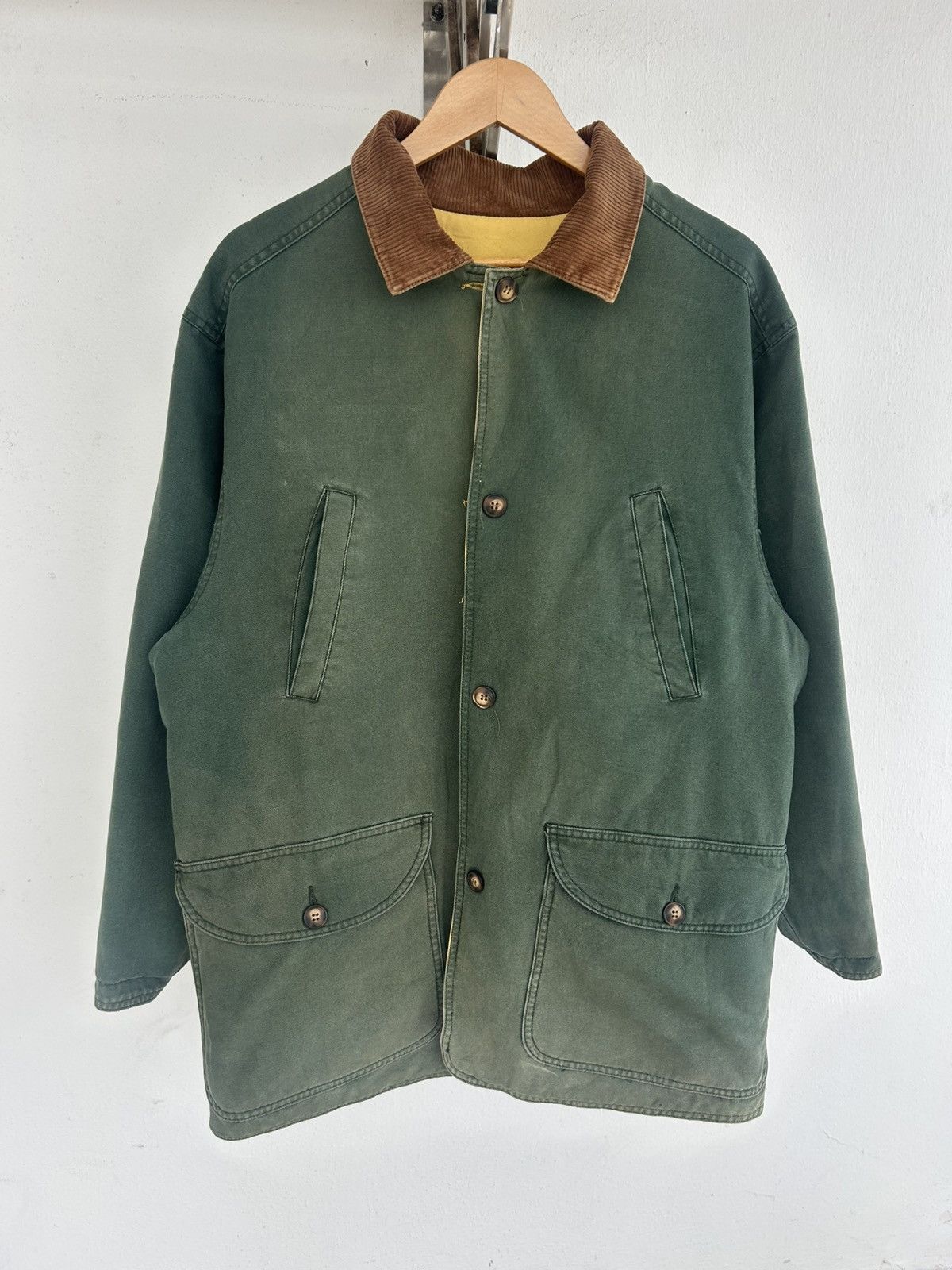 Gap Gap Reversible Army Green Yellow Corduroy Collar Jacket Size US XL / EU 56 / 4 - 3 Thumbnail