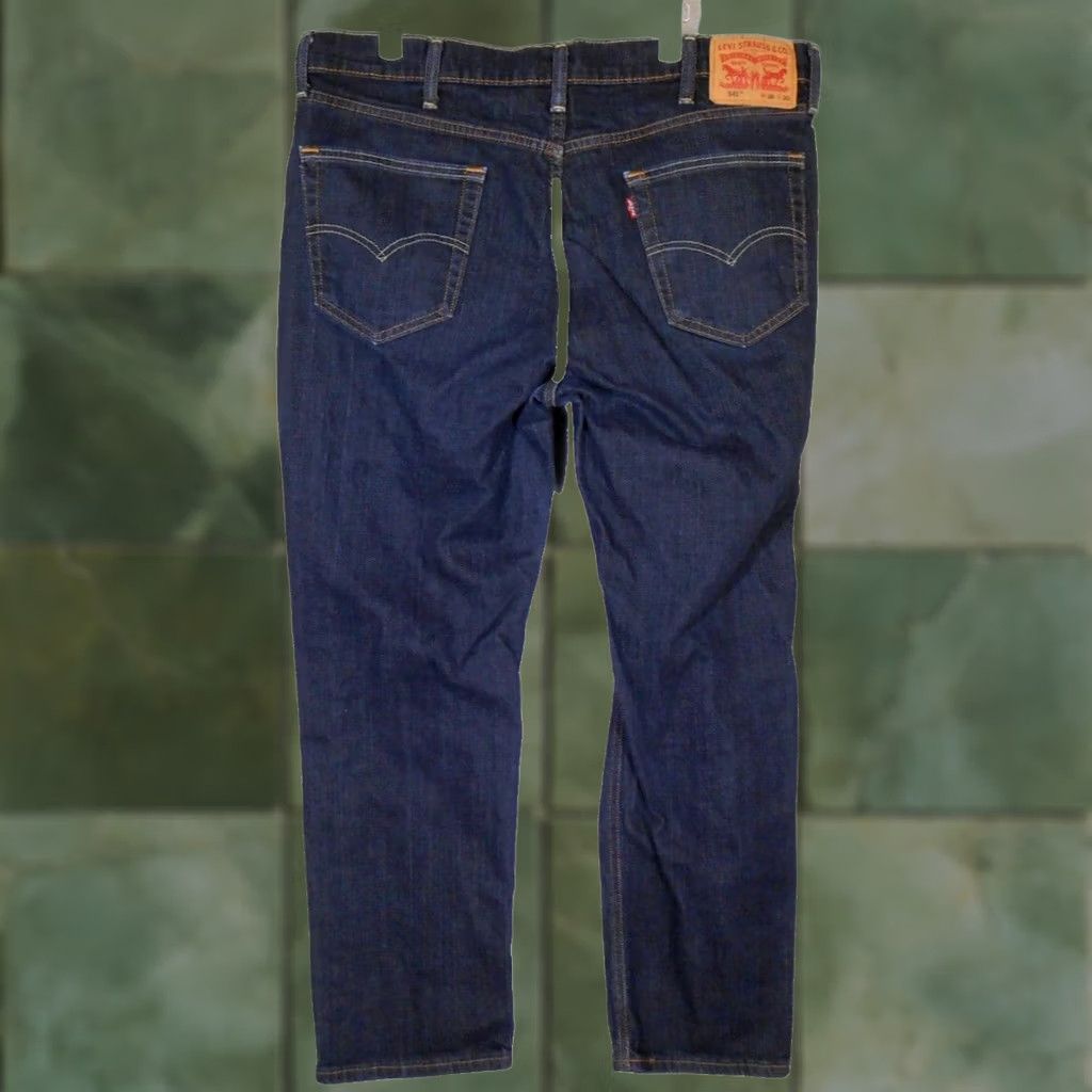 Levi's Levi's 541 Jeans Men's 38x30 Blue Dark Wash Denim Athletic Fit Stretch Size US 38 / EU 54 - 1 Thumbnail