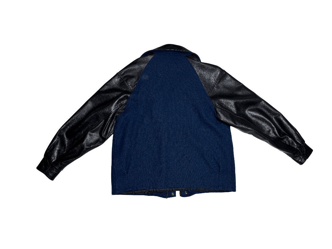 Other Real black leather jacket with blue suede fabric Size US L / EU 52-54 / 3 - 2 Thumbnail