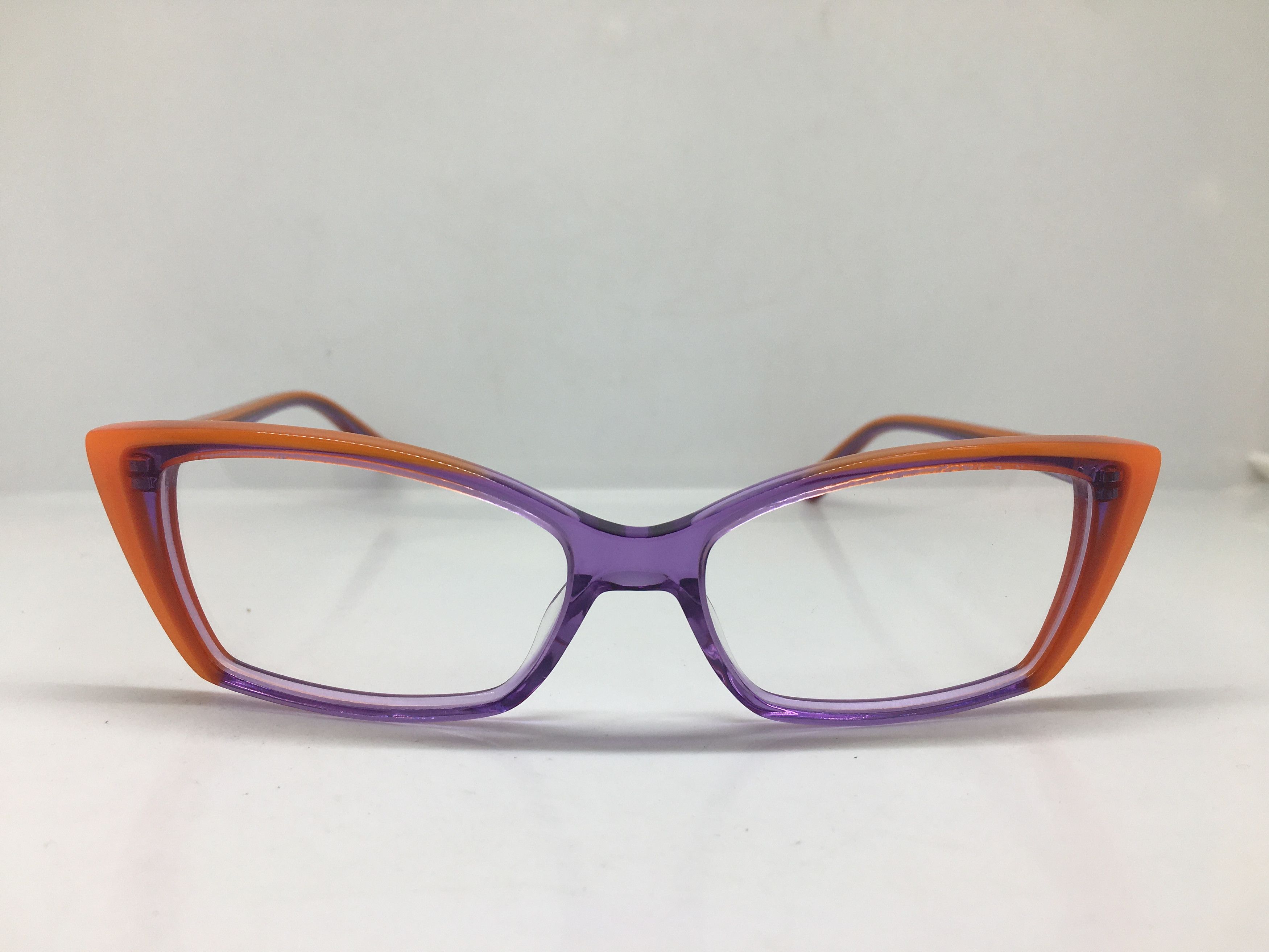 Betsey Johnson Betsey Johnson Clear Purple Orange Cat Eye Eyeglasses Size ONE SIZE - 1 Thumbnail