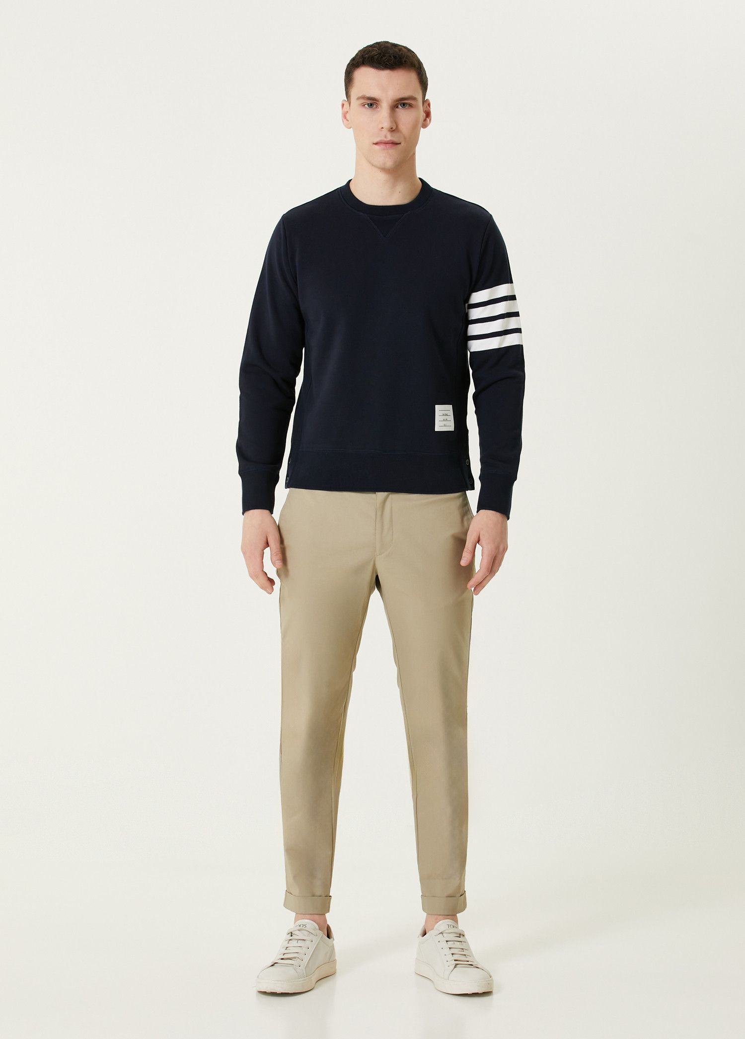 Thom Browne THOM BROWNE navy blue 4 bar stripe sweatshirt 2 / Medium Size US M / EU 48-50 / 2 - 2 Thumbnail