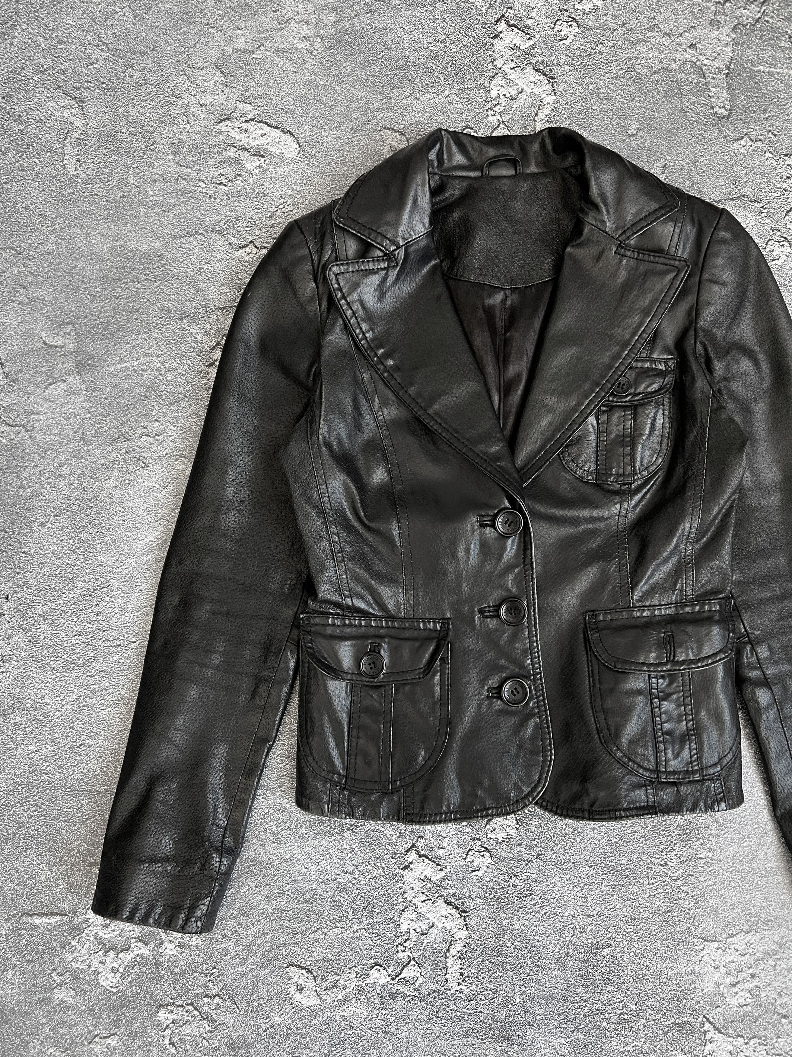Vintage Leather jacket blazer y2k gothic grunge Size S / US 4 / IT 40 - 6 Thumbnail