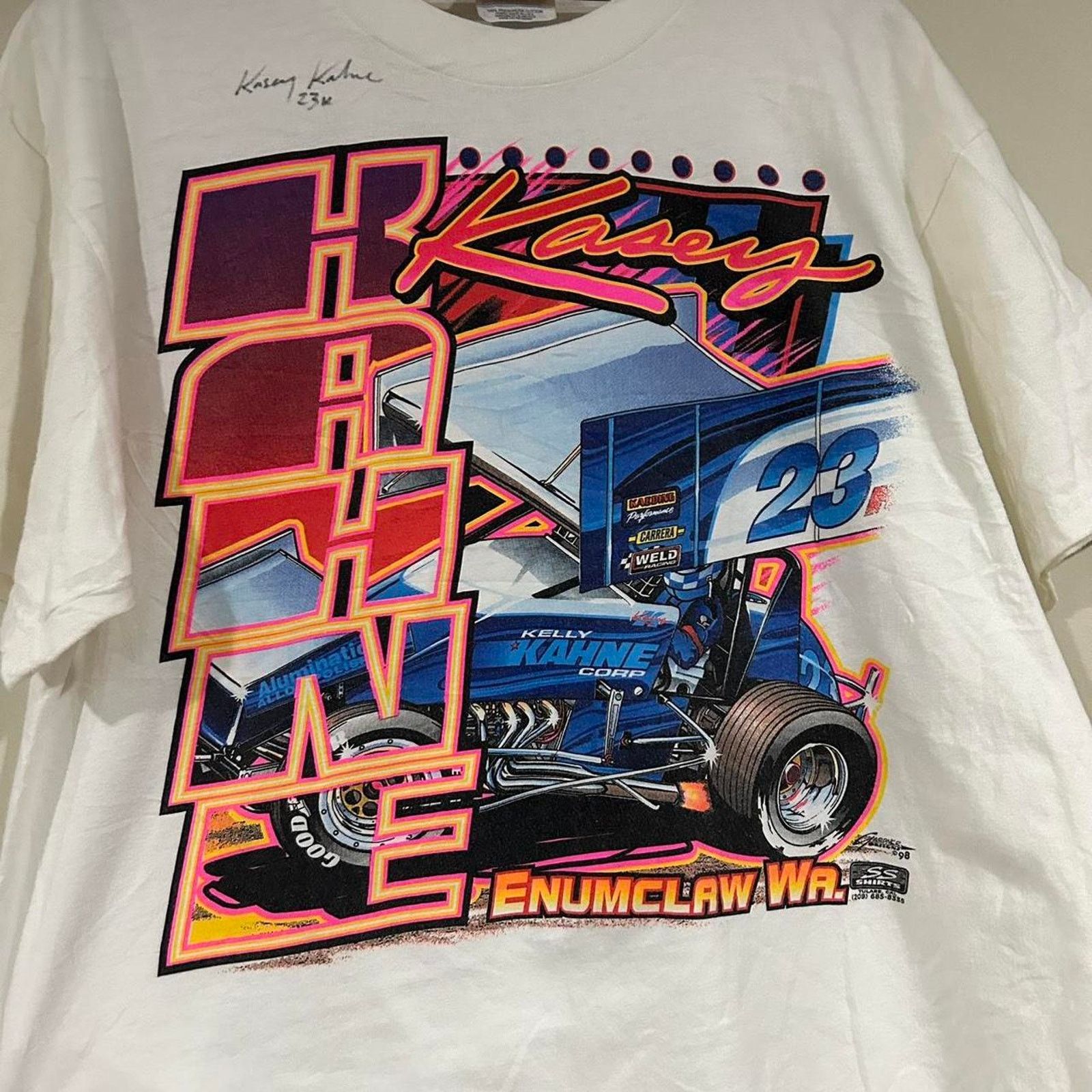 Hanes Vintage Kasey Kahne Autographed Racing Tee Shirt Size US L / EU 52-54 / 3 - 4 Thumbnail