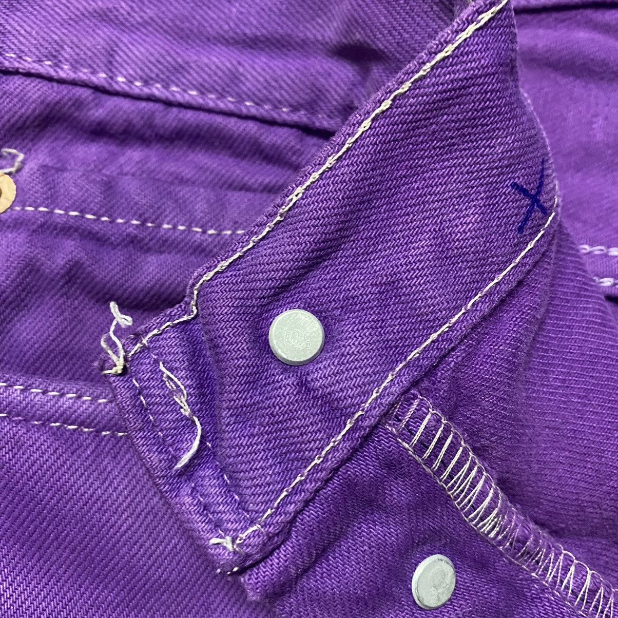 Levi's Vintage 90s Levis 501 Purple Denim Jeans Size US 29 - 19 Thumbnail