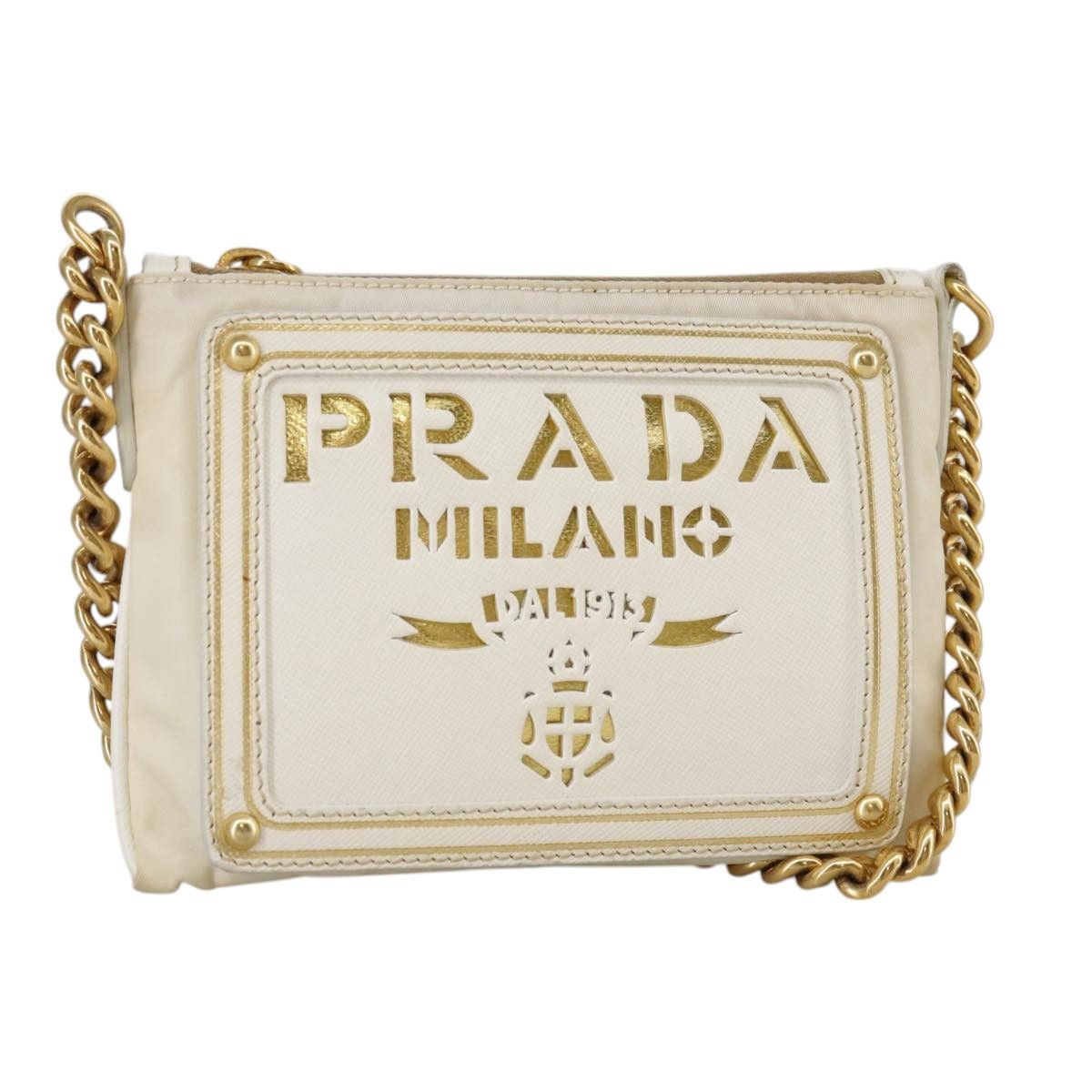 Prada Tessuto White Synthetic Shoulder Bag (Pre-Owned) Size ONE SIZE - 1 Thumbnail