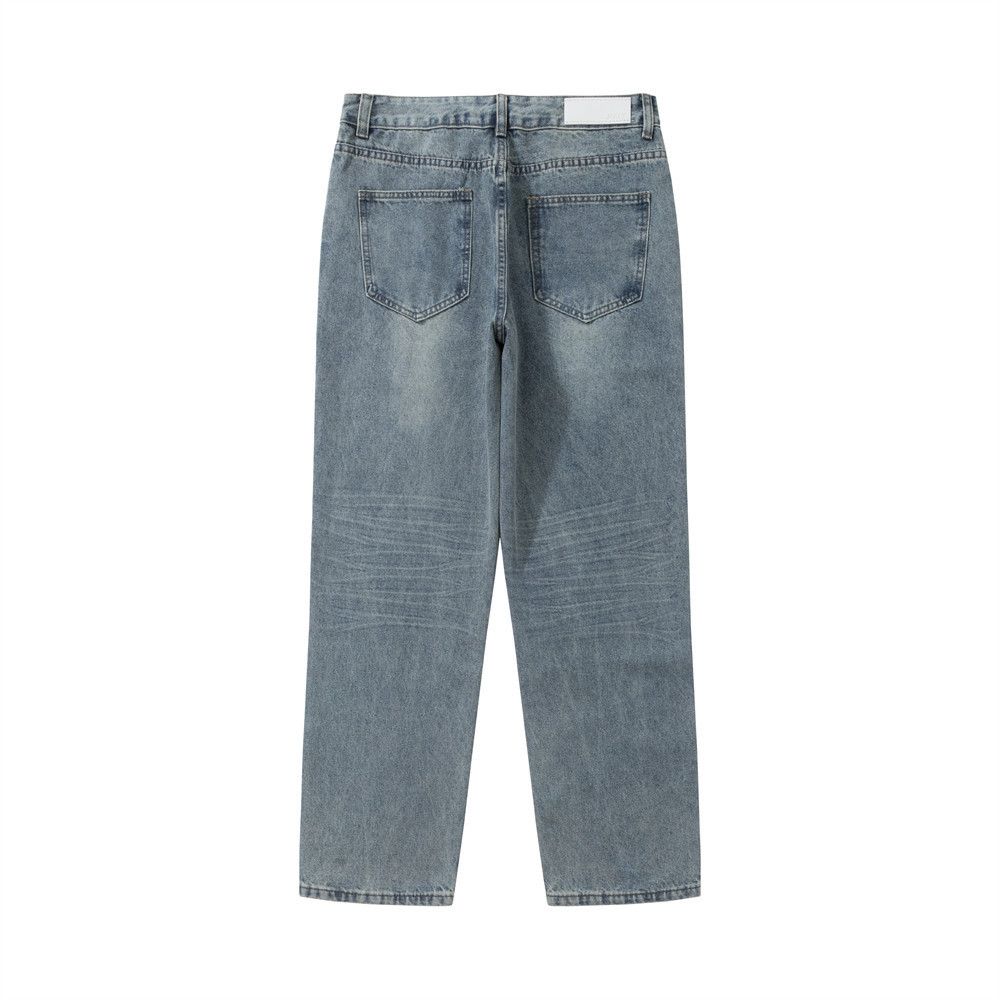 Japanese Brand × Jean Men's hiphop street washed distressed straight jeans Size US 32 / EU 48 - 2 Thumbnail