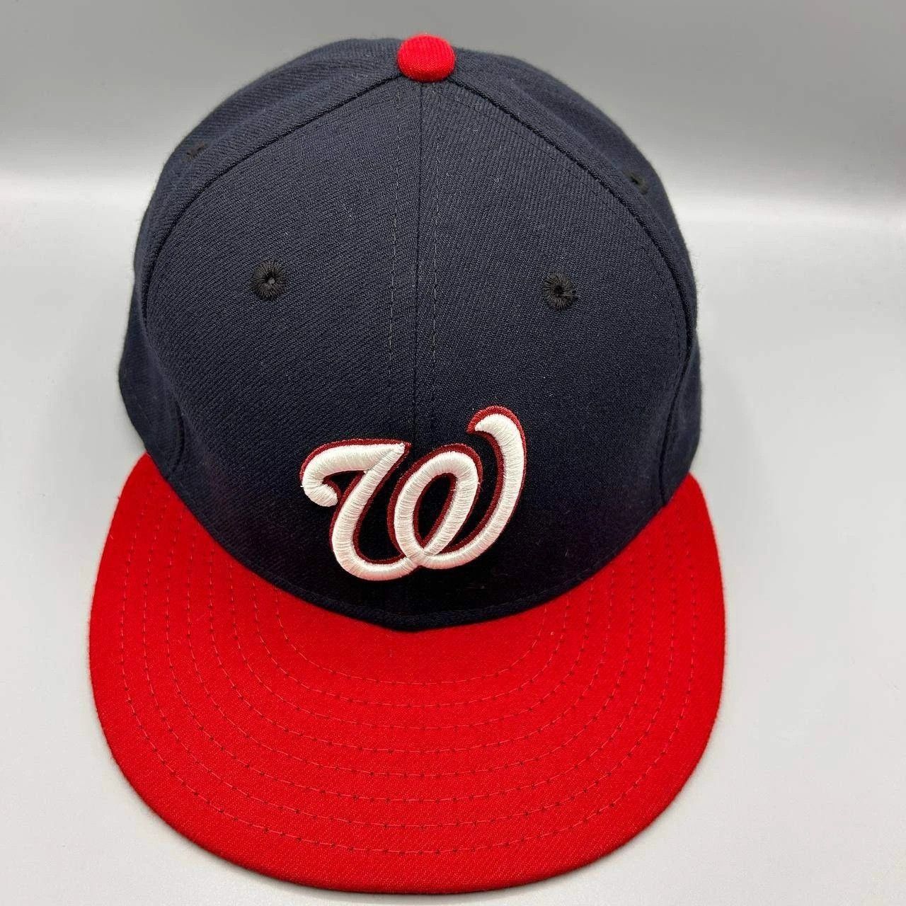 New Era Washington Nationals Hat Men 7 3/8 Embroidered MLB Fitted Size ONE SIZE - 1 Thumbnail