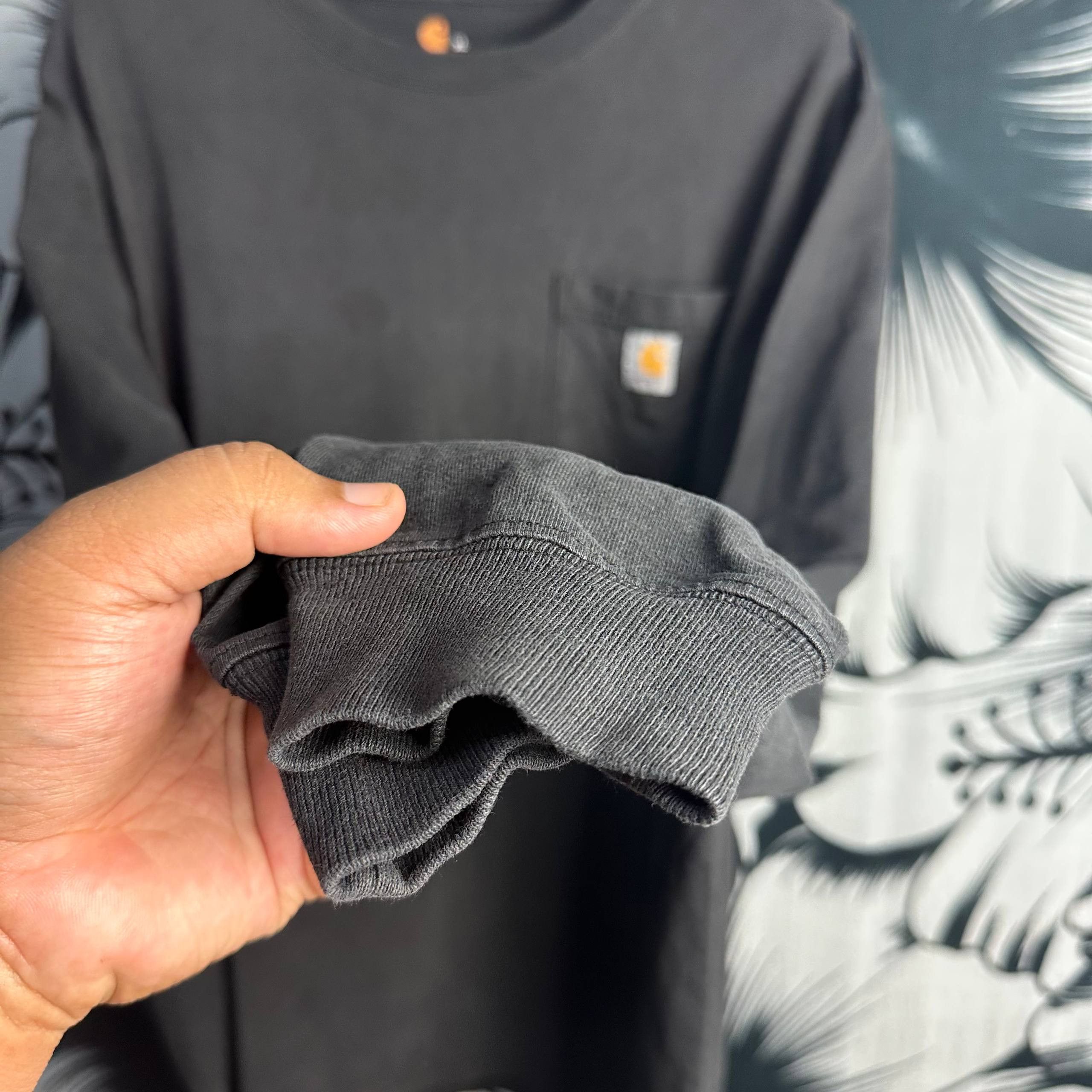 Vintage Vintage Carhartt Natural Sun Faded L/S Pocket T-Shirt Size US XXL / EU 58 / 5 - 5 Thumbnail
