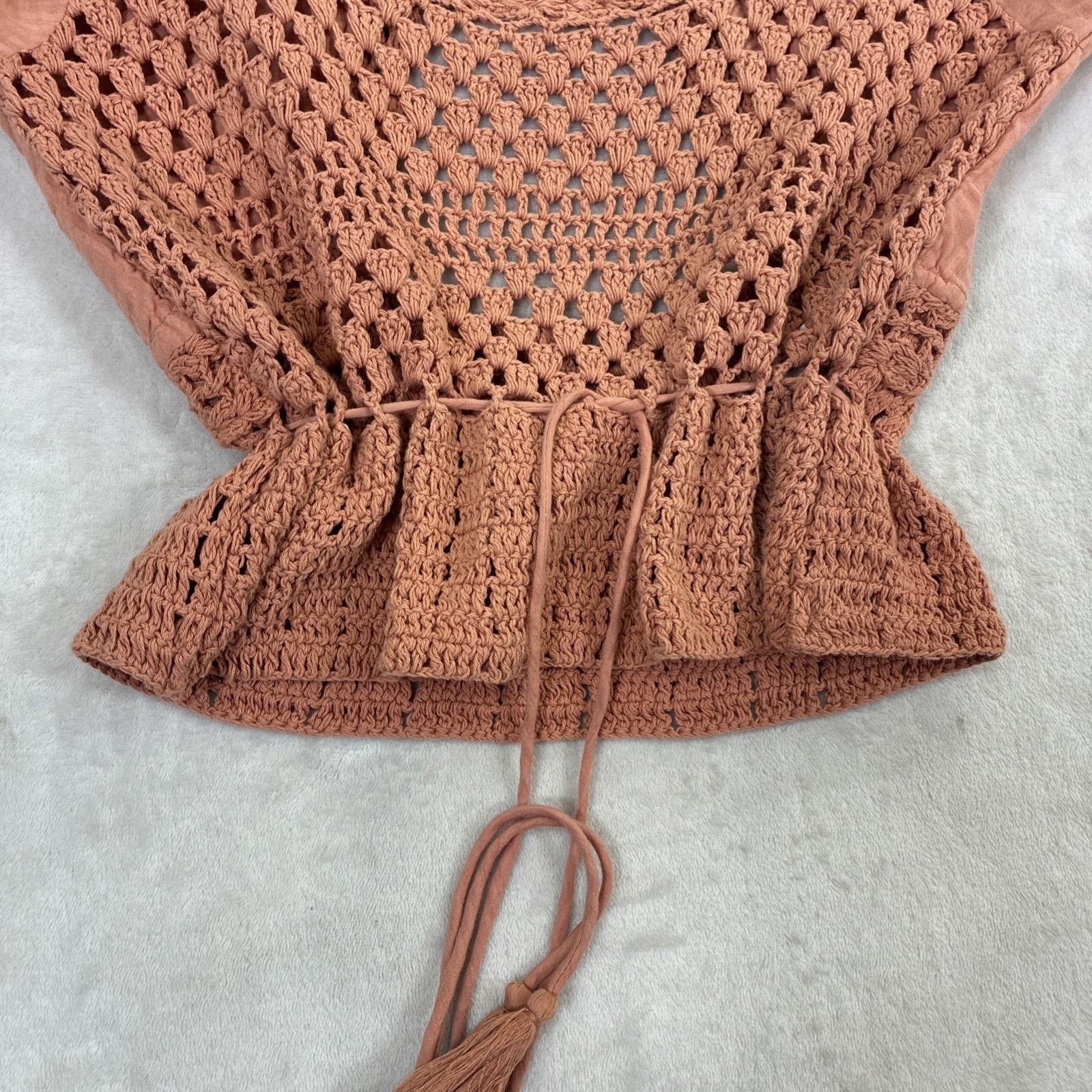 Free People Free People Crocheted Crop Bell Sleeve Boho Top Small Size S / US 4 / IT 40 - 7 Thumbnail