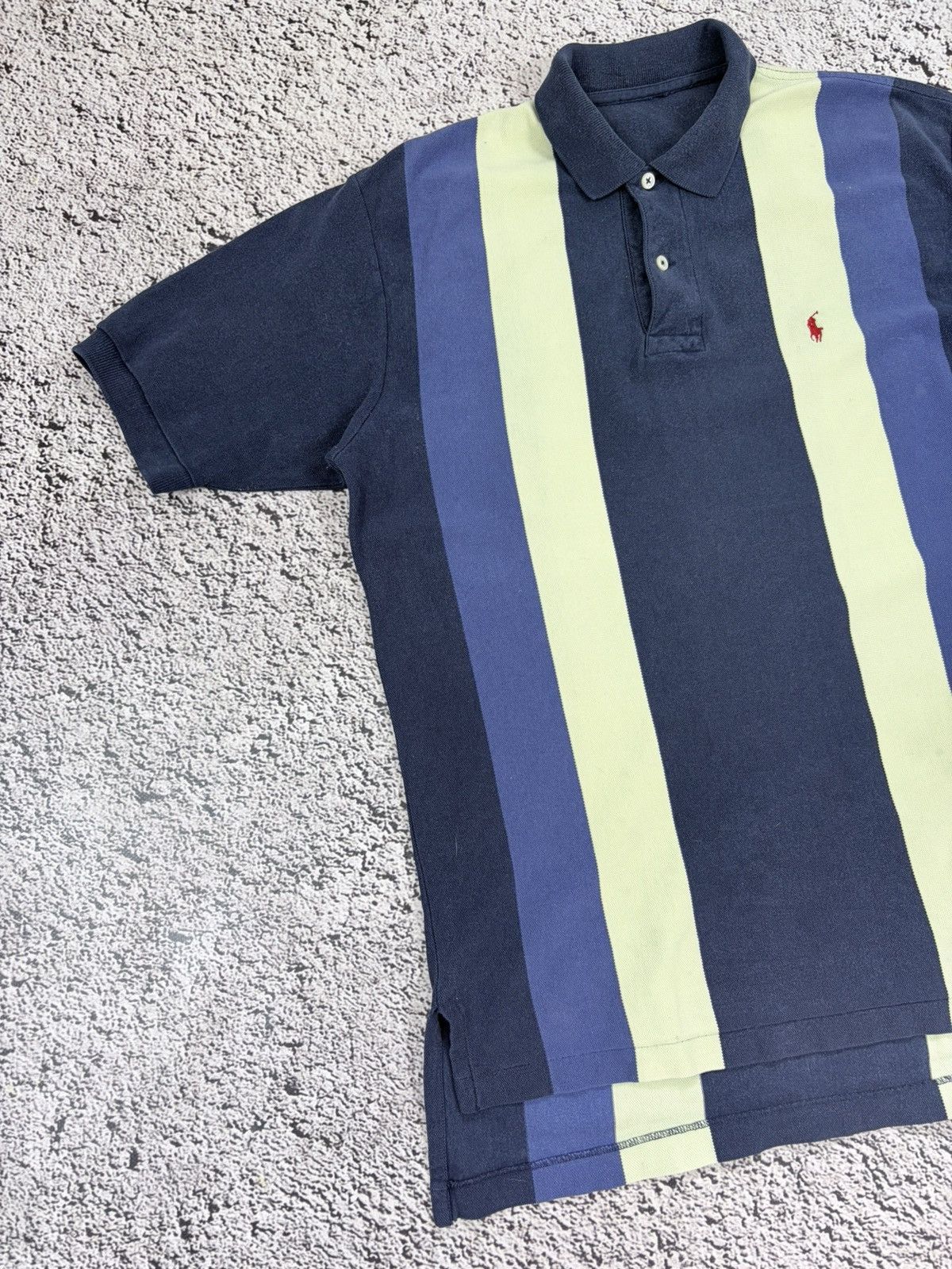 Ralph Lauren Vintage Polo Ralph Lauren Vertical Striped Polo Shirt Navy Size US L / EU 52-54 / 3 - 2 Thumbnail