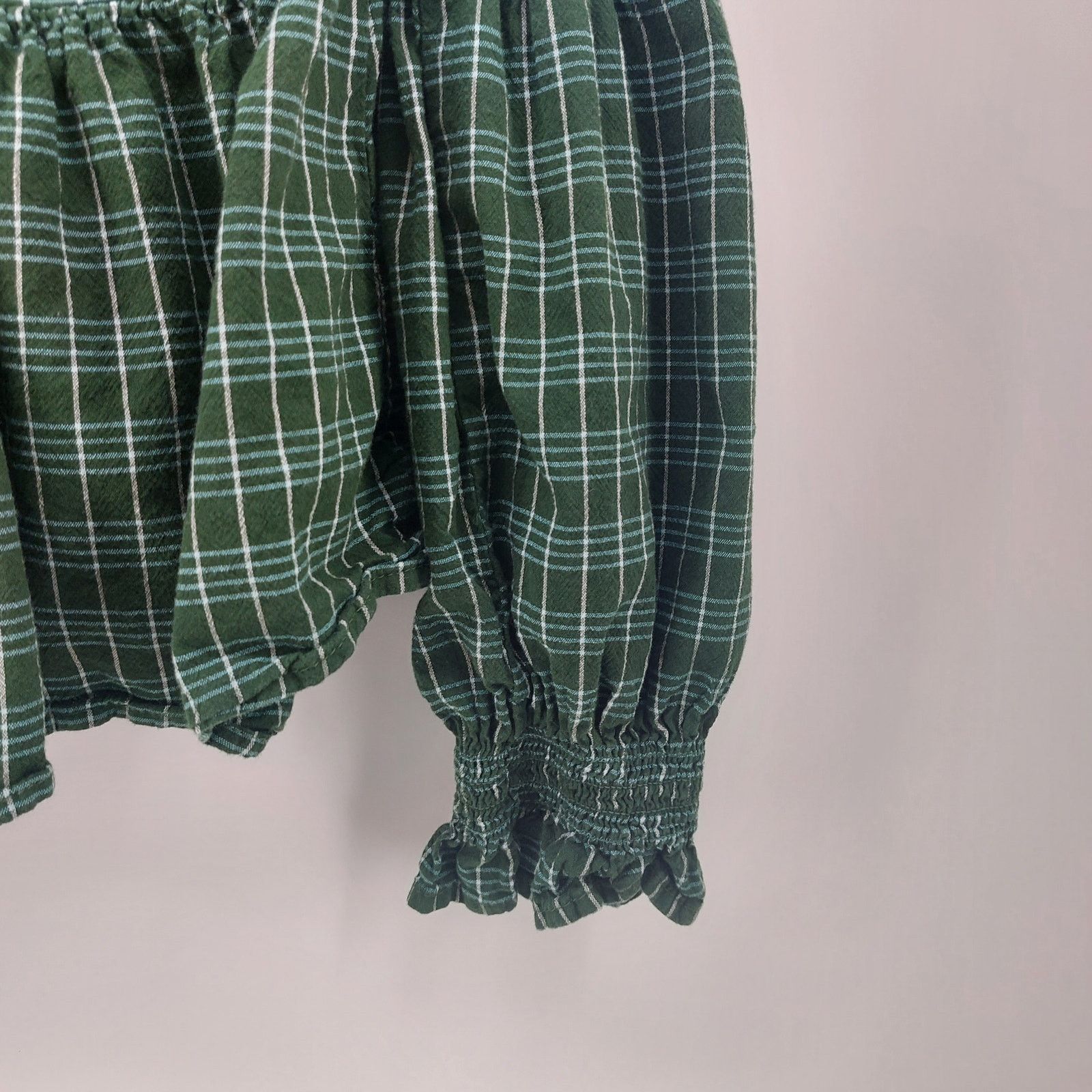 Other Universal Thread Green Plaid Women's Top Puffy Sleeves XS Size XS / US 0-2 / IT 36-38 - 11 Thumbnail