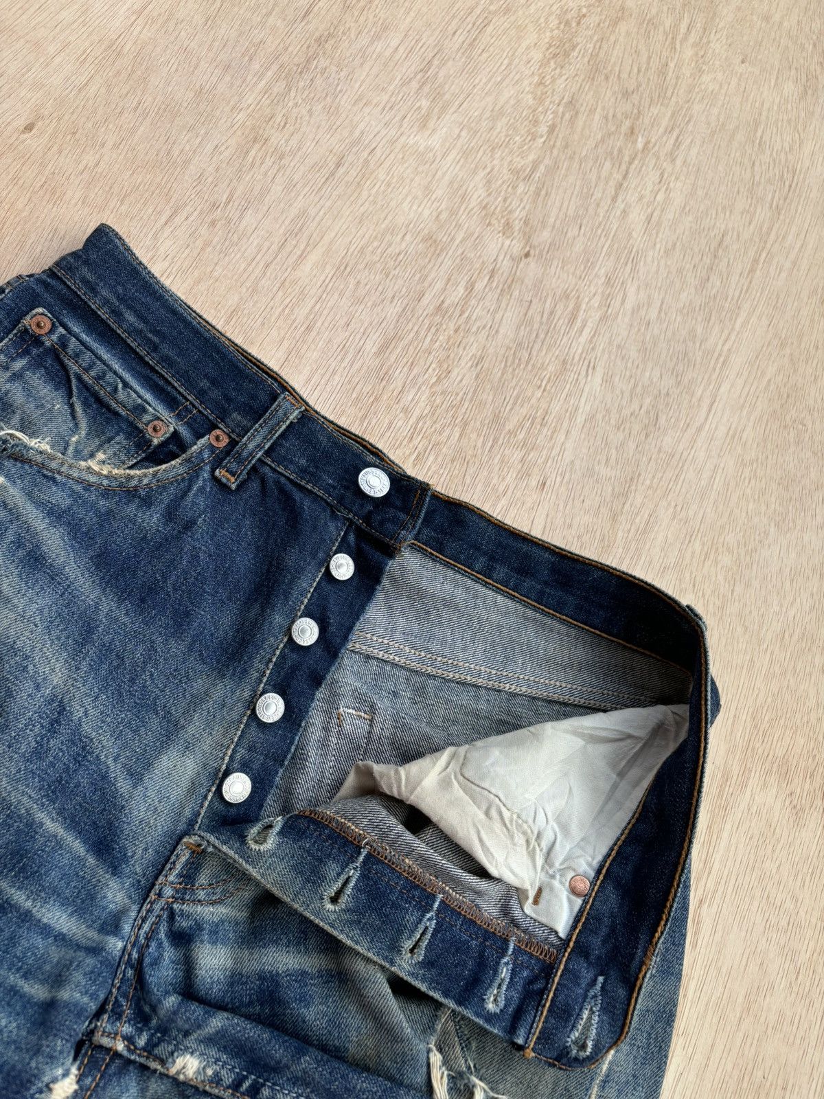 Japanese Brand × Levi's Vintage Clothing Vintage Levis 501 Distressed Denim Jeans Size US 32 / EU 48 - 8 Thumbnail