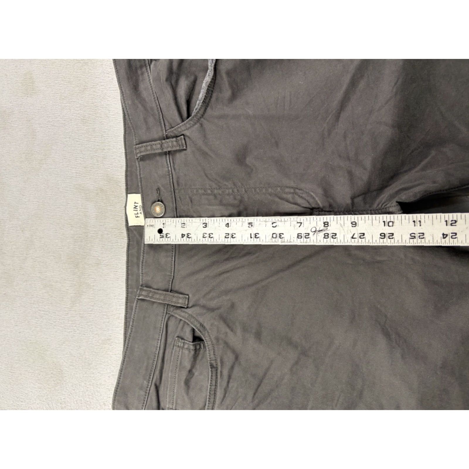 Flint And Tinder Flint And Tinder Pants Men 34x36 Gray Chino Athletic Tapered Straight Leg Flat Front Canvas Cotton Casual Mens Regular Size 34x36 Size US 34 / EU 50 - 8 Thumbnail