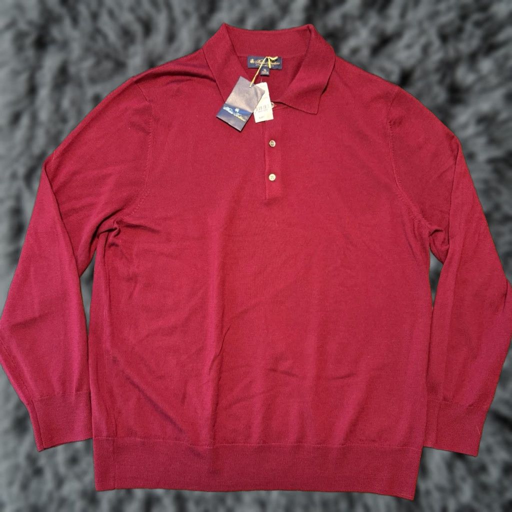 Brooks Brothers Brooks Brothers Shirt Mens XL Red Merino Wool Polo Long Sleeve Pullover NEW Regular Fit Size US XL / EU 56 / 4 - 1 Thumbnail