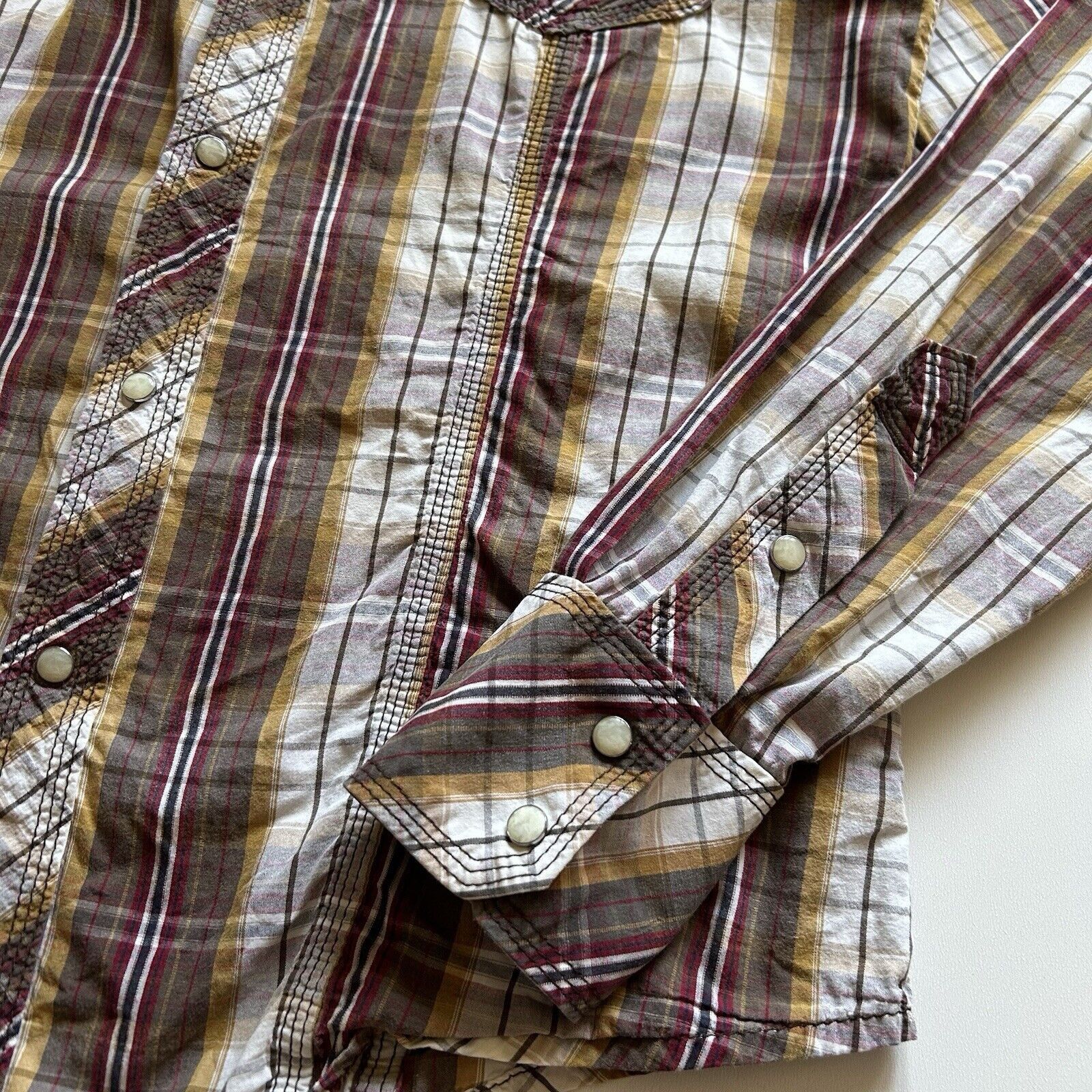 True Religion True Religion Long Sleeve Plaid Button Up Pearl Snap Shirt Size US L / EU 52-54 / 3 - 6 Thumbnail