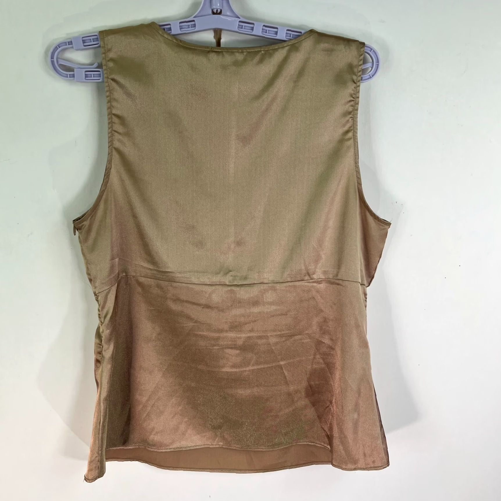 George GEORGE Gold Satin V-Neck Camisole M Sleeveless Sequin Side Zip Women Tank Shirt Casual Party/Cocktail Evening Vintage: No Womens Size ONE SIZE - 6 Thumbnail
