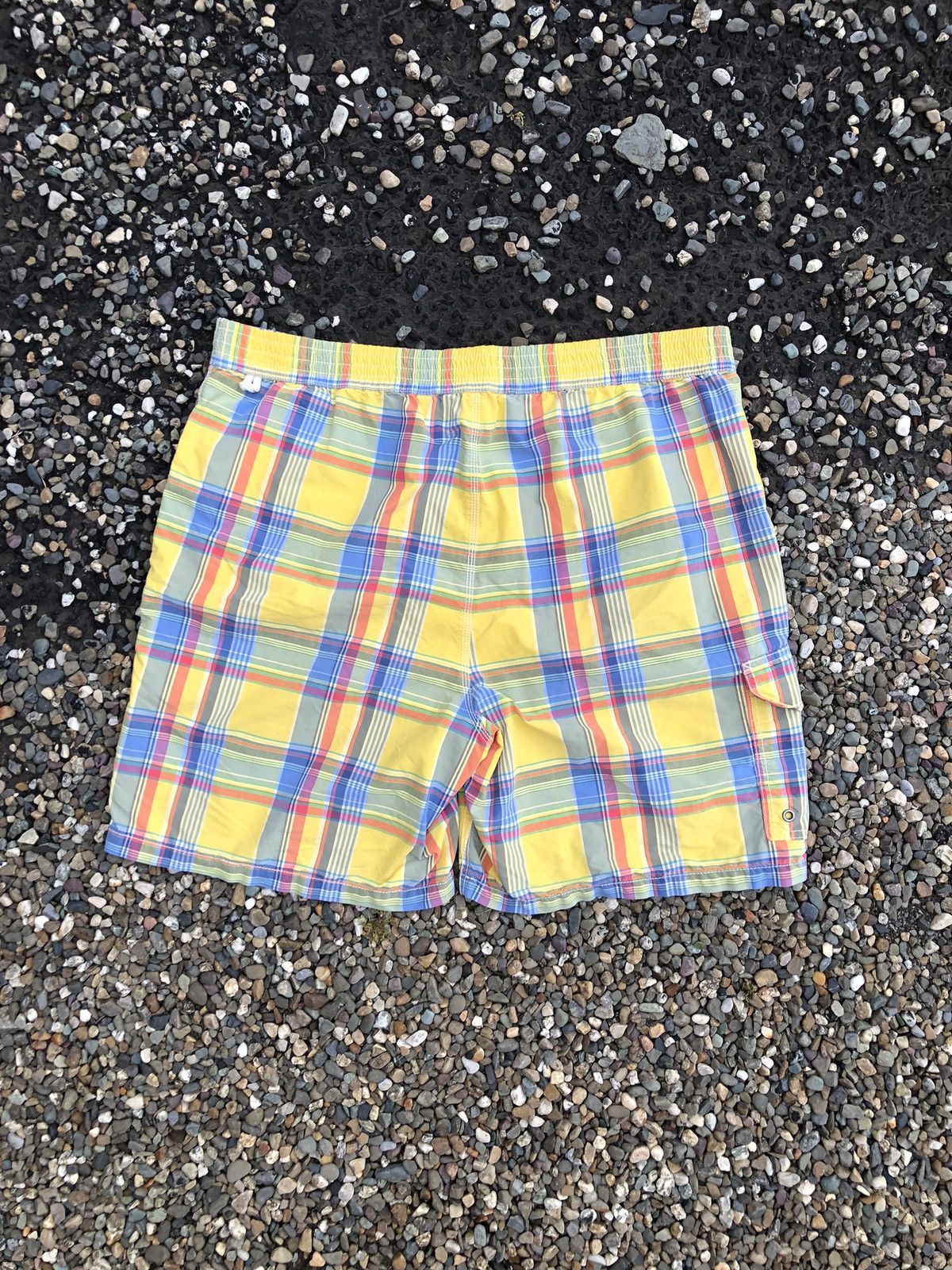Polo Ralph Lauren Vintage Polo Ralph Lauren Plaid Cargo Pocket Swim Trunks Size US 34 / EU 50 - 2 Thumbnail