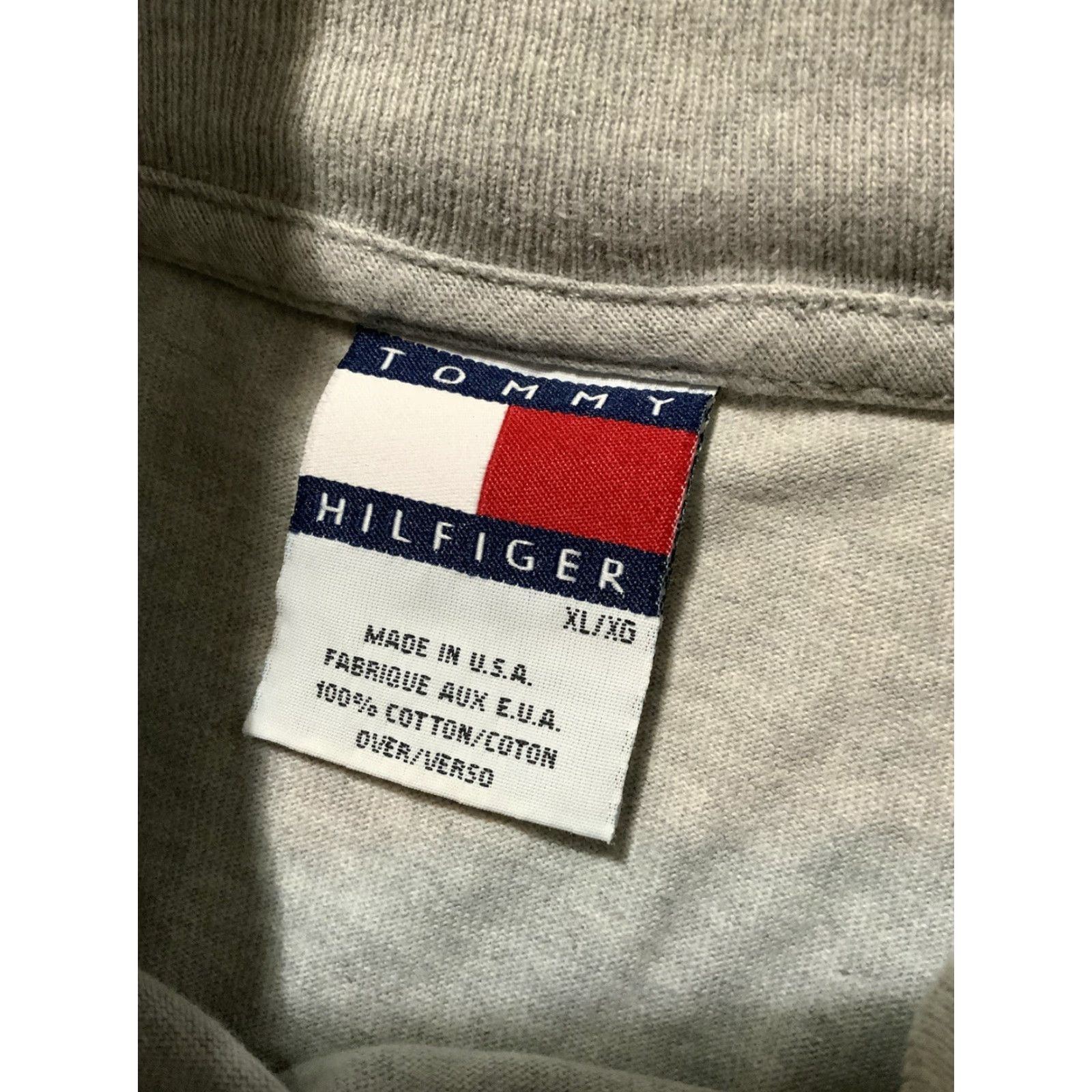 Tommy Hilfiger VINTAGE Tommy Hilfiger American Classics Mock Neck USA Made L/S T-Shirt XL Gray 90s Mens Shirt Size US XL / EU 56 / 4 - 5 Thumbnail