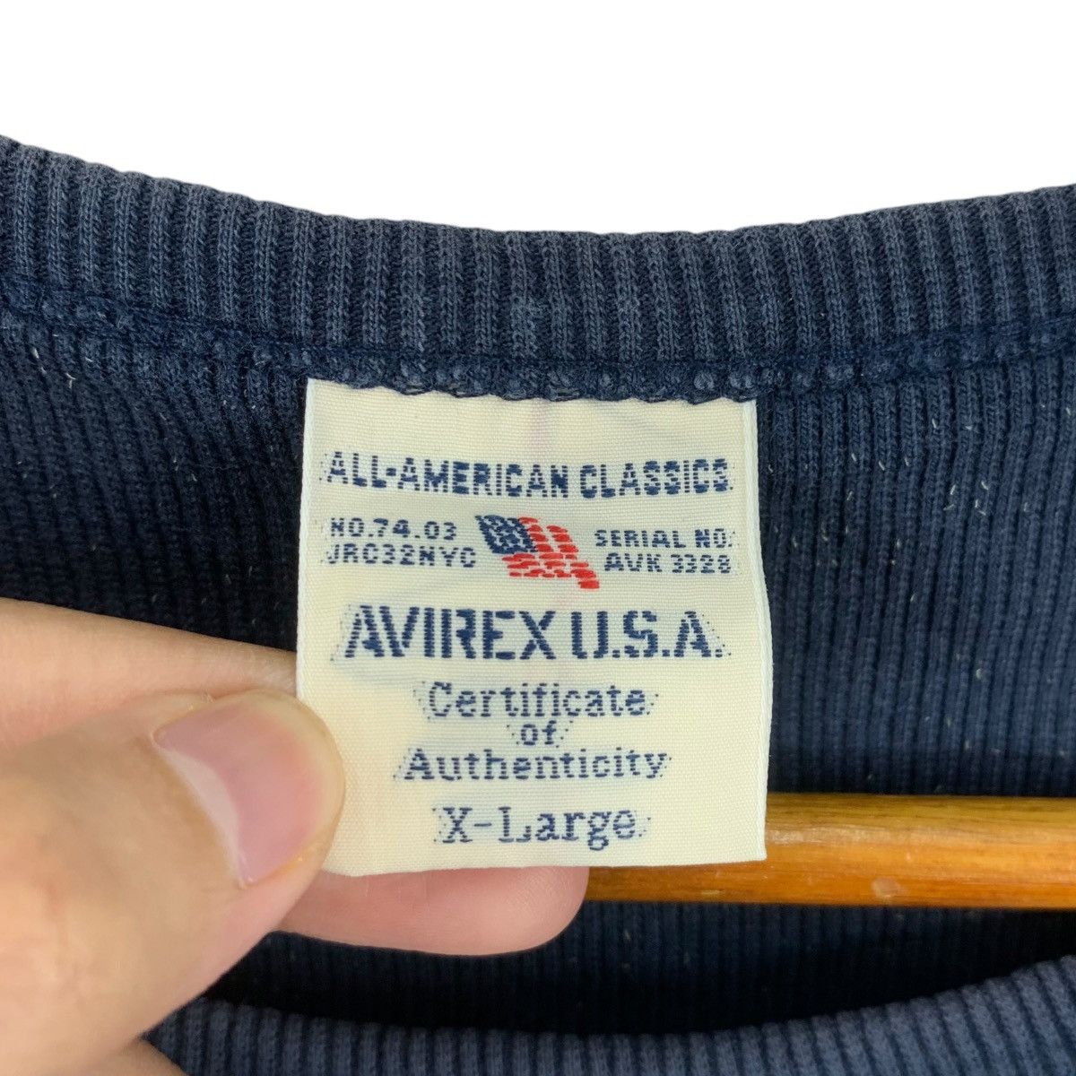 Avirex Vintage AVIREX USA AMERICAN Classics Waffle Plain Tee Shirt Size US XL / EU 56 / 4 - 5 Thumbnail