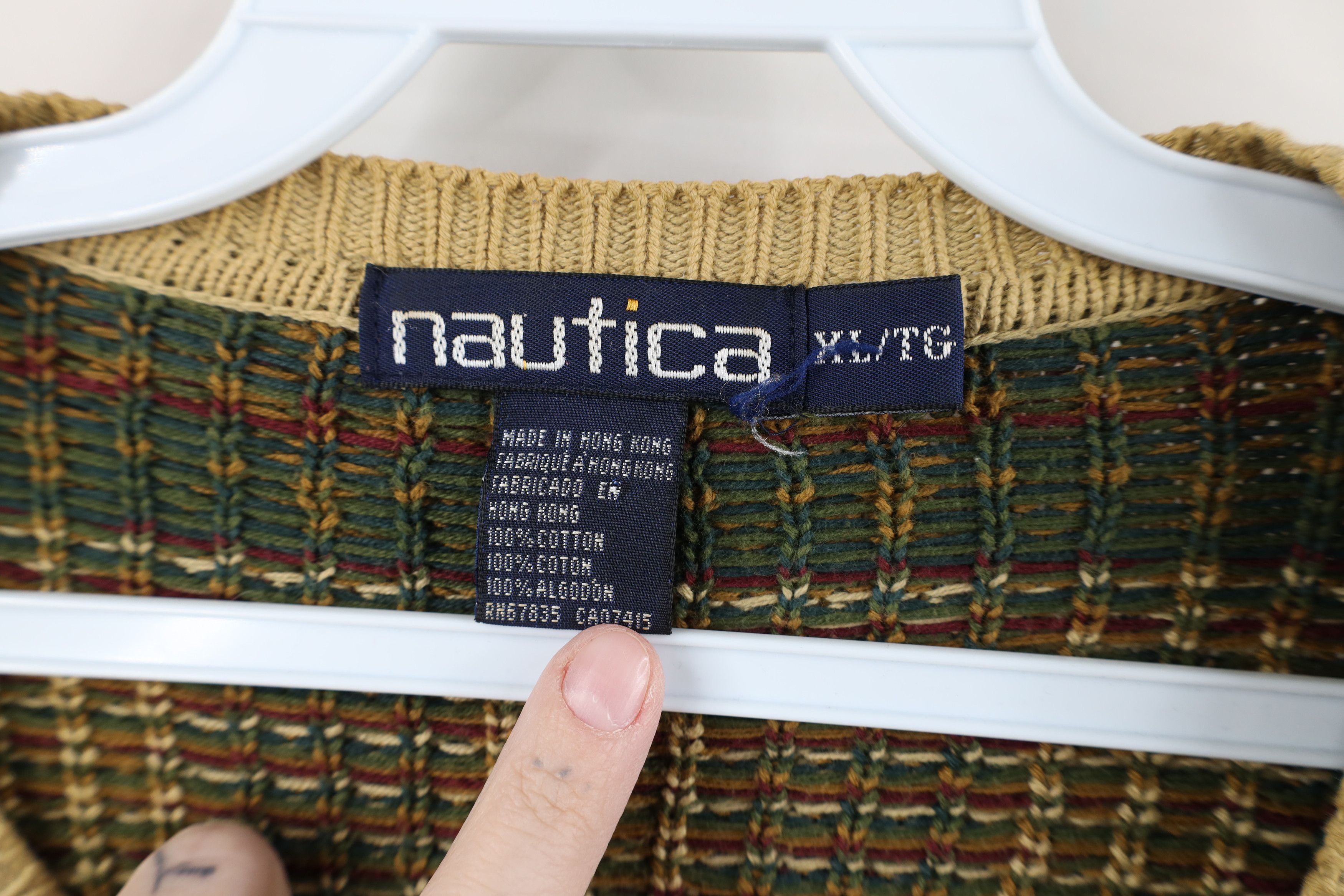 Nautica Vintage 90s Nautica Heavyweight Cotton Knit Sweater Size US XL / EU 56 / 4 - 4 Thumbnail