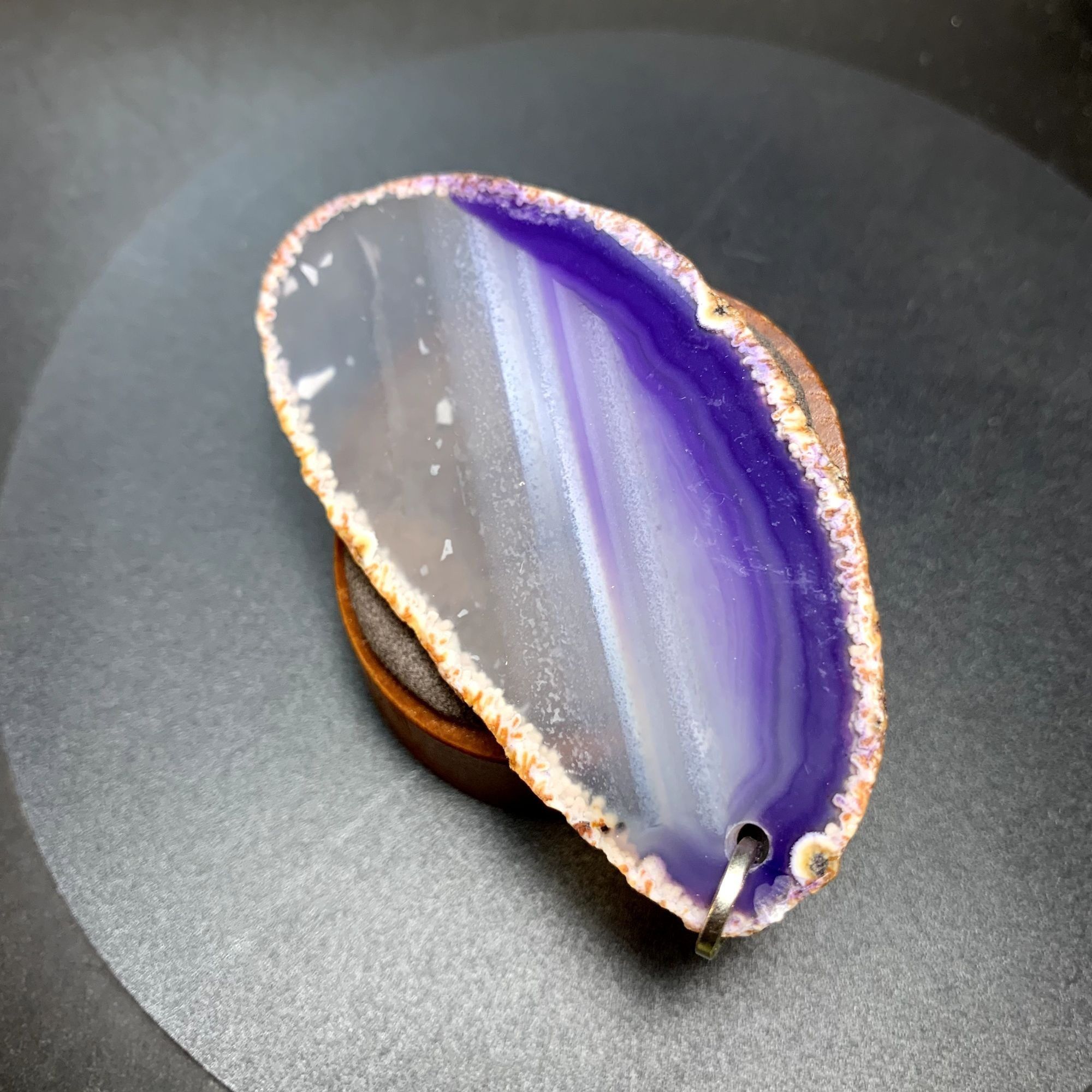 Other Large Purple White & Clear Quartz Slab Pendant Sterling Silv Size ONE SIZE - 3 Thumbnail