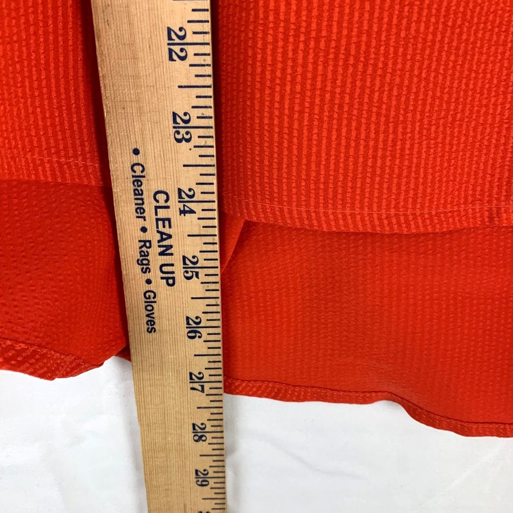 Vintage Halogen Blouse Womens Medium Orange Red V-Neck Long Sleeve Textured HLG11863 Size M / US 6-8 / IT 42-44 - 4 Thumbnail