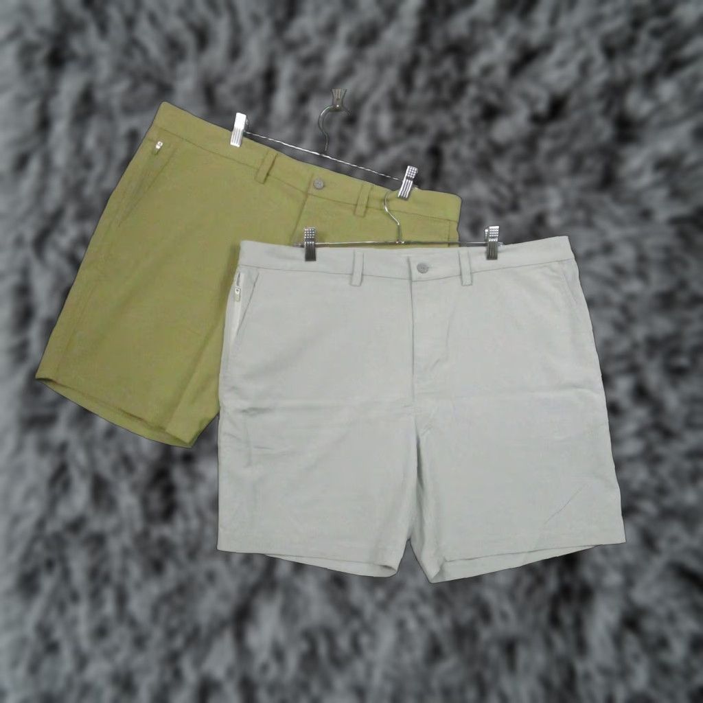 Vintage tasc Performance Shorts Mens 38 Tailored Gray Olive Bamboo Stretch Golf Lot 2 Size US 38 / EU 54 - 1 Thumbnail