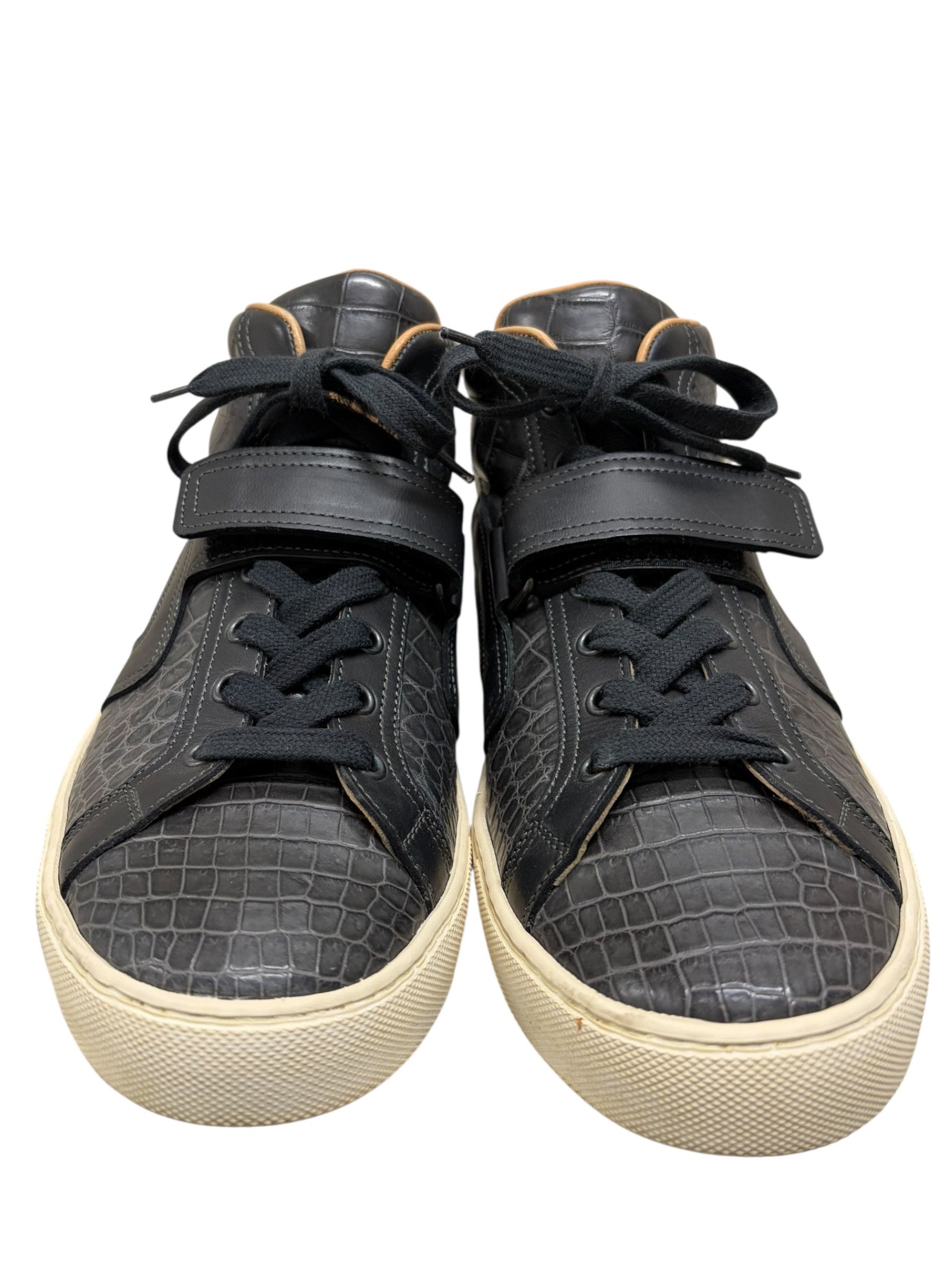 Hermes Hermes Black & Red Crocodile High Top Sneakers Size US 9 / EU 42 - 2 Thumbnail