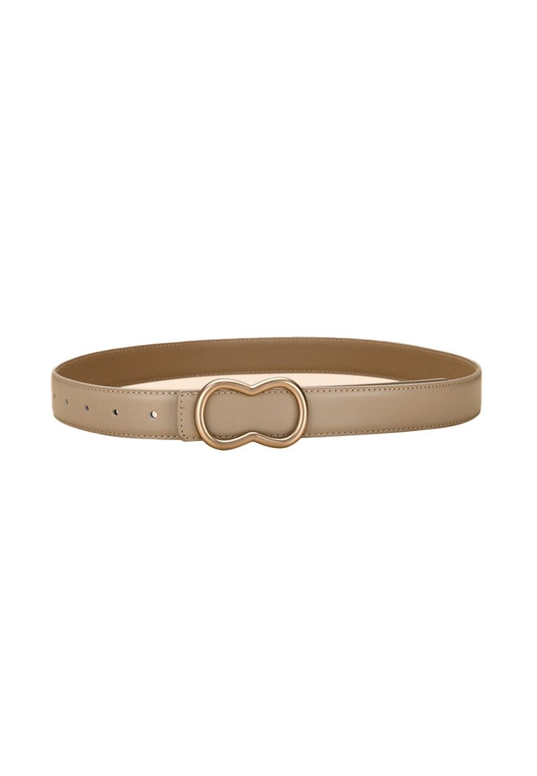 Other Light Khaki Women's Leather Belts with Gold Buckle Belt Size ONE SIZE - 1 Thumbnail