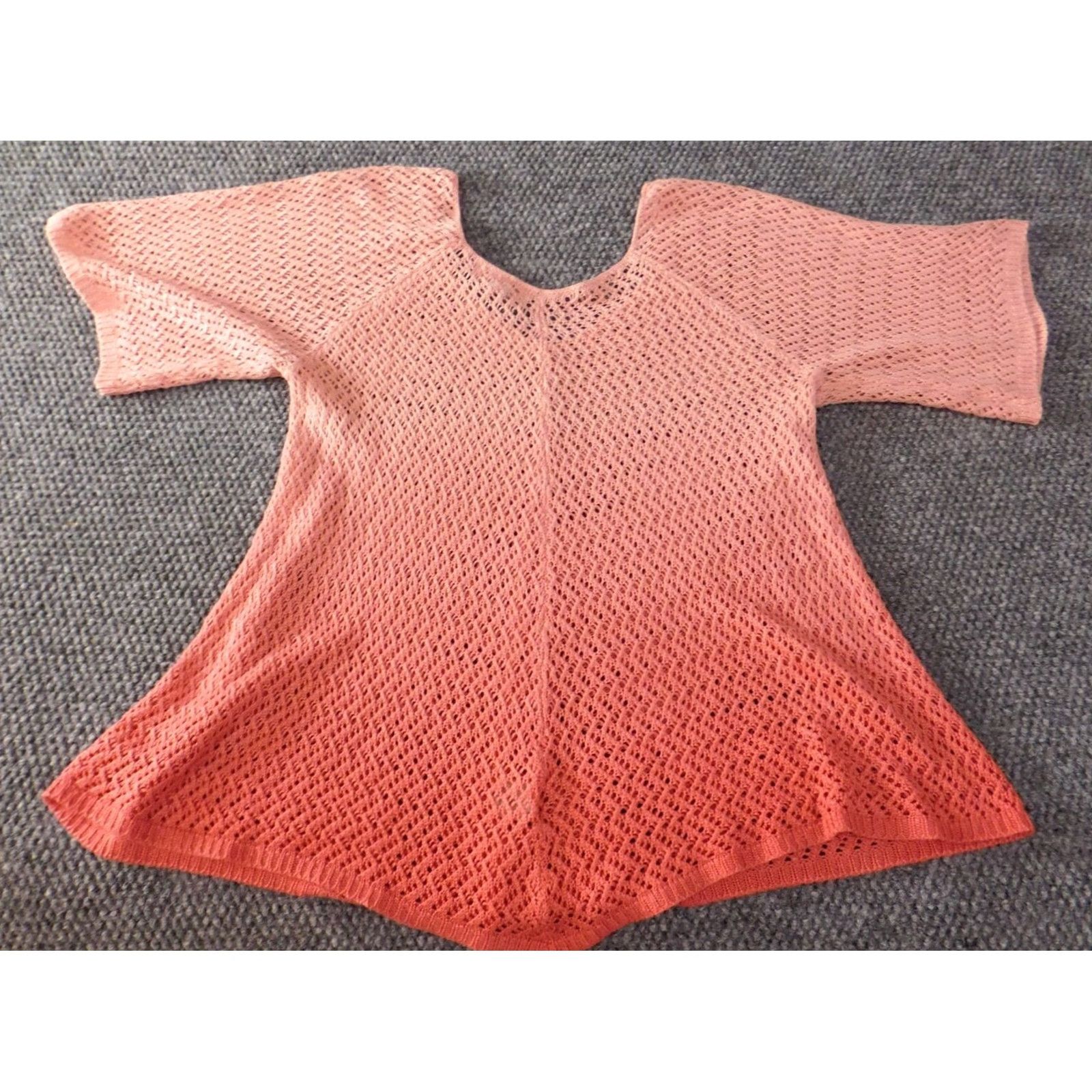 Vintage Dressbarn Womens Blouse Medium Pink Short Sleeve Crew Neck Pullover Knit Acrylic Ruffle Casual Size M / US 6-8 / IT 42-44 - 6 Thumbnail