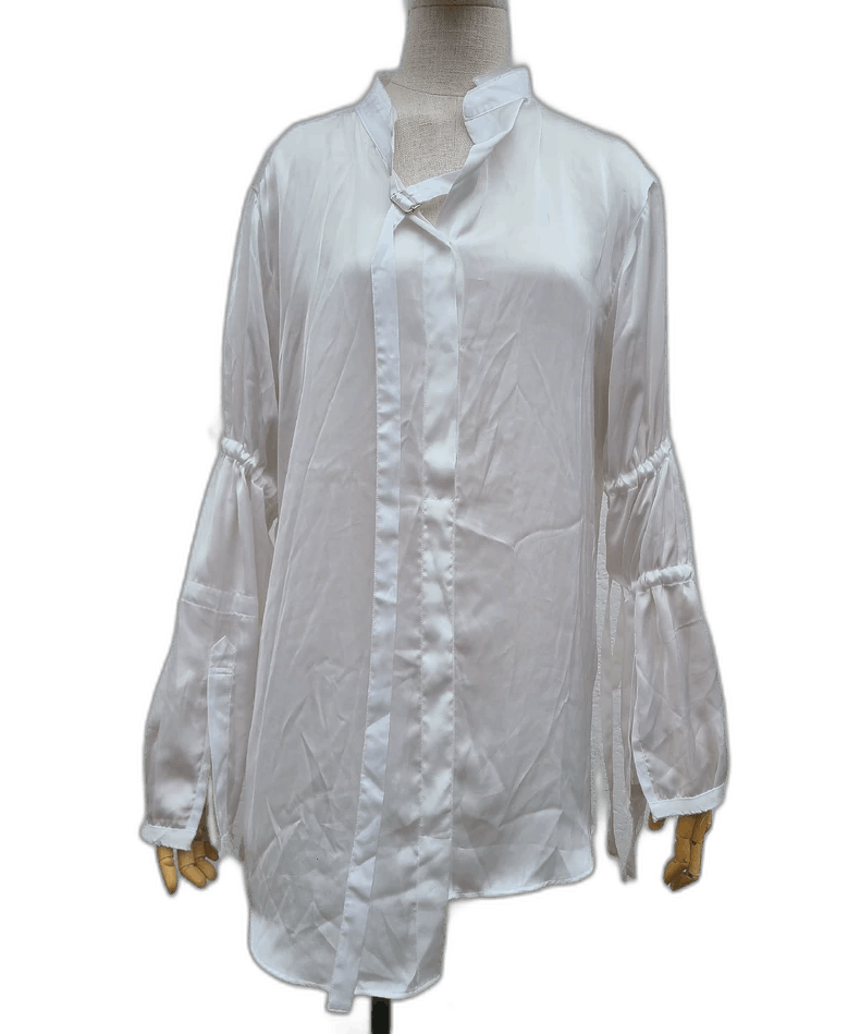 Ann Demeulemeester Ann Demeulemeester White Silk Blend Shirt Size M / US 6-8 / IT 42-44 - 1 Thumbnail