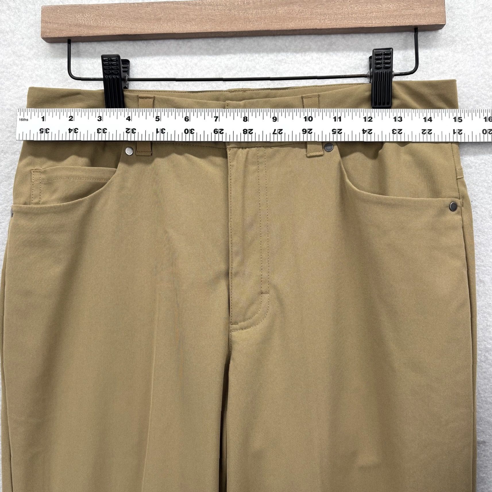 Vintage VRST Khakis Pants Mens 30x32 Be ige Stretch Slim Taper 30x30 Pockets Golf Regular Straight Solid 30 Inseam 30 In Spring Summer Fall Mens Size US 30 / EU 46 - 5 Thumbnail