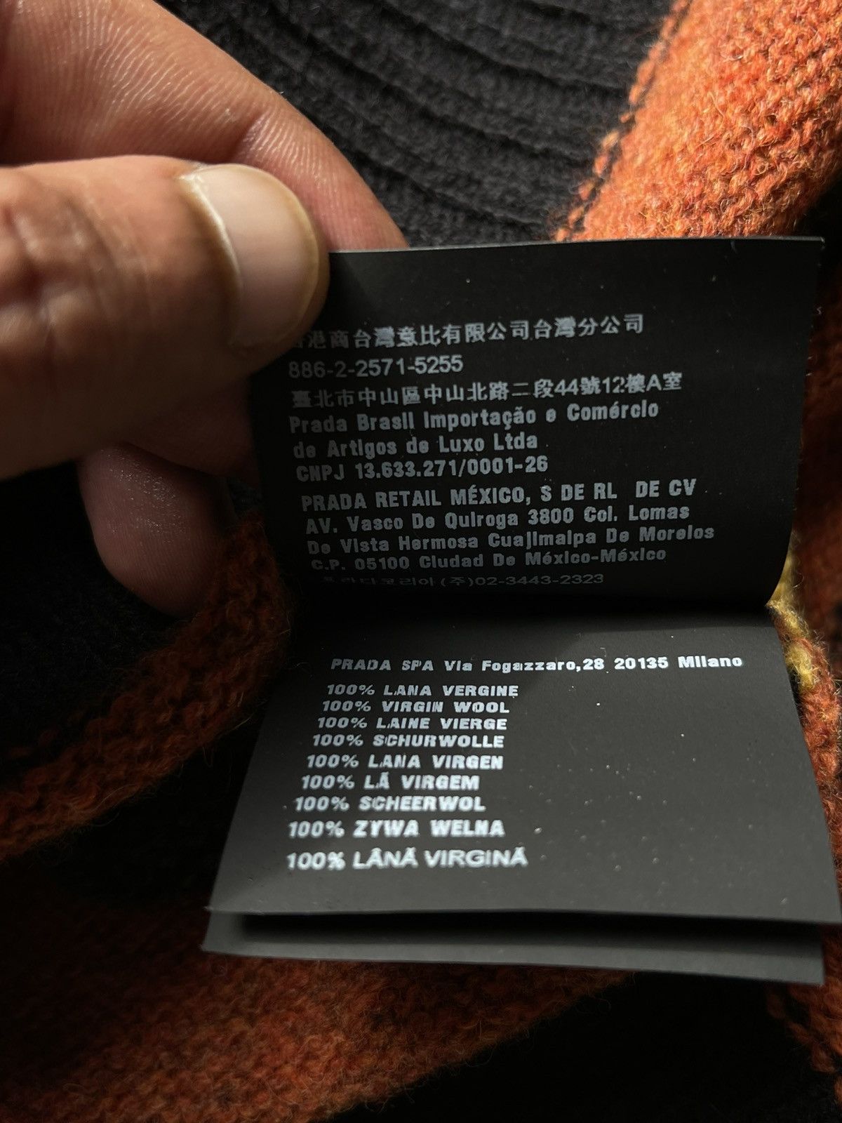 Prada Prada 2018 Black Oversized Sweater With Colourful Stripes Size US L / EU 52-54 / 3 - 15 Thumbnail