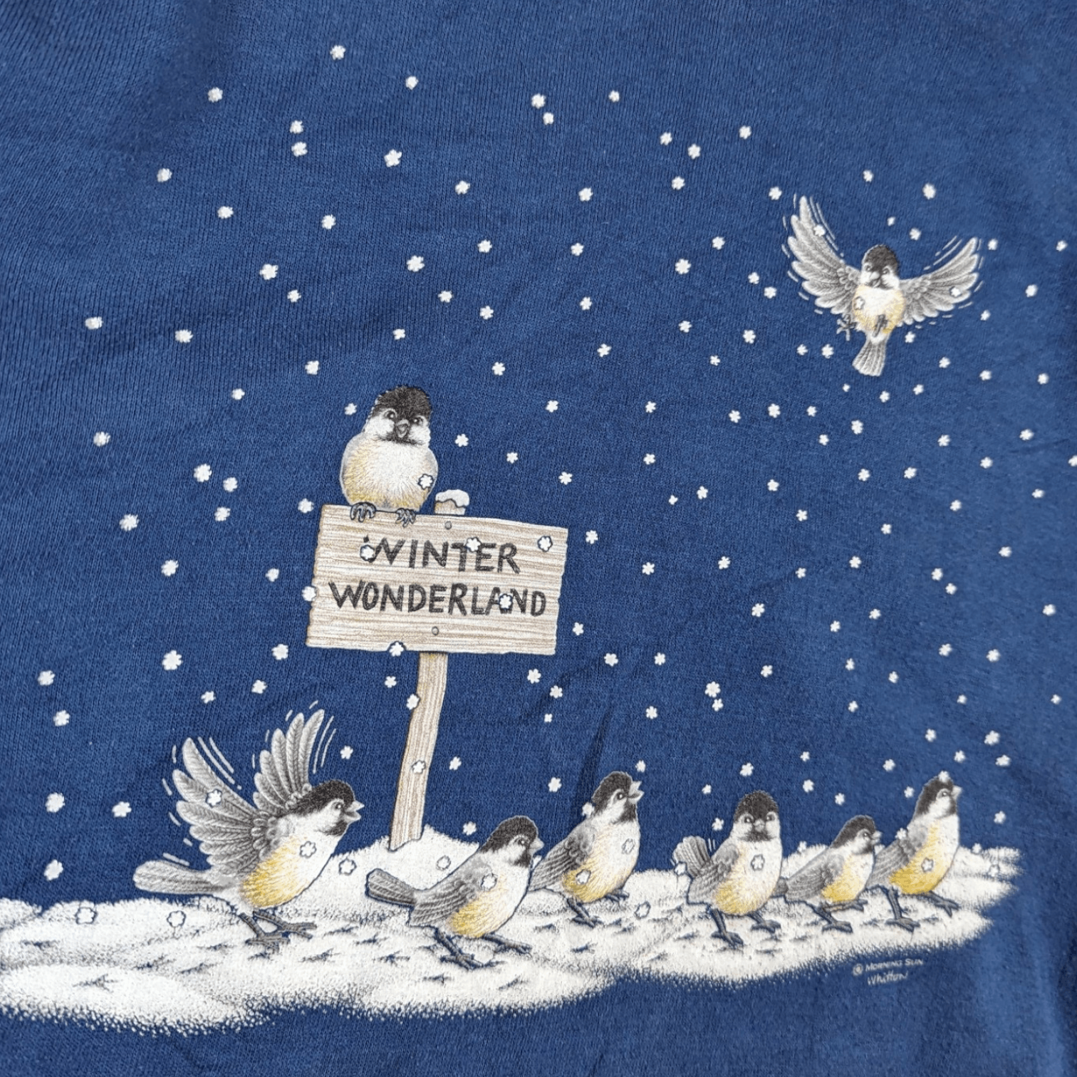 Vintage Vintage 90's MORNING SUN Winter Wonderland Jumper Sweatshirt Size US L / EU 52-54 / 3 - 6 Thumbnail
