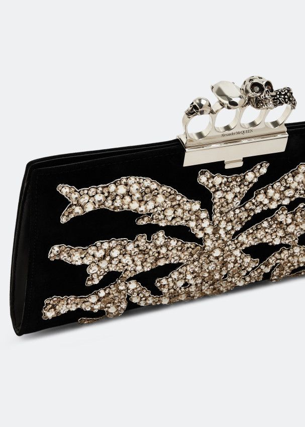o1loc1c0225 Size: OS/Jewelled Flat Pouch in Black