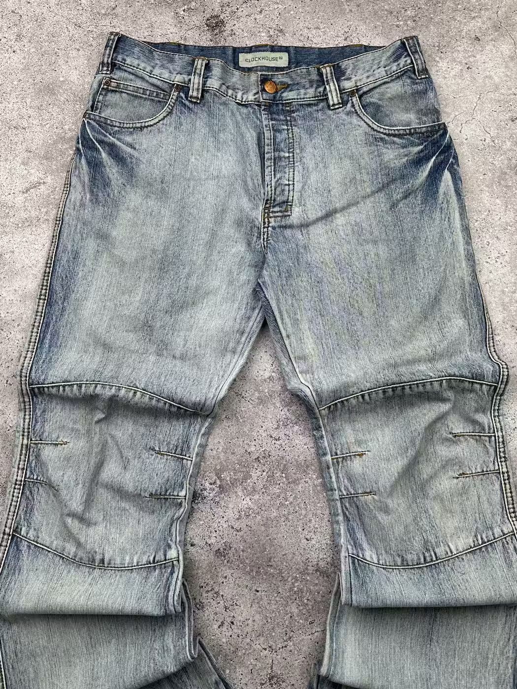 Japanese Brand Vintage Faded Biker Wide Flare Jeans C213(V393)E2 Size US 36 / EU 52 - 2 Thumbnail