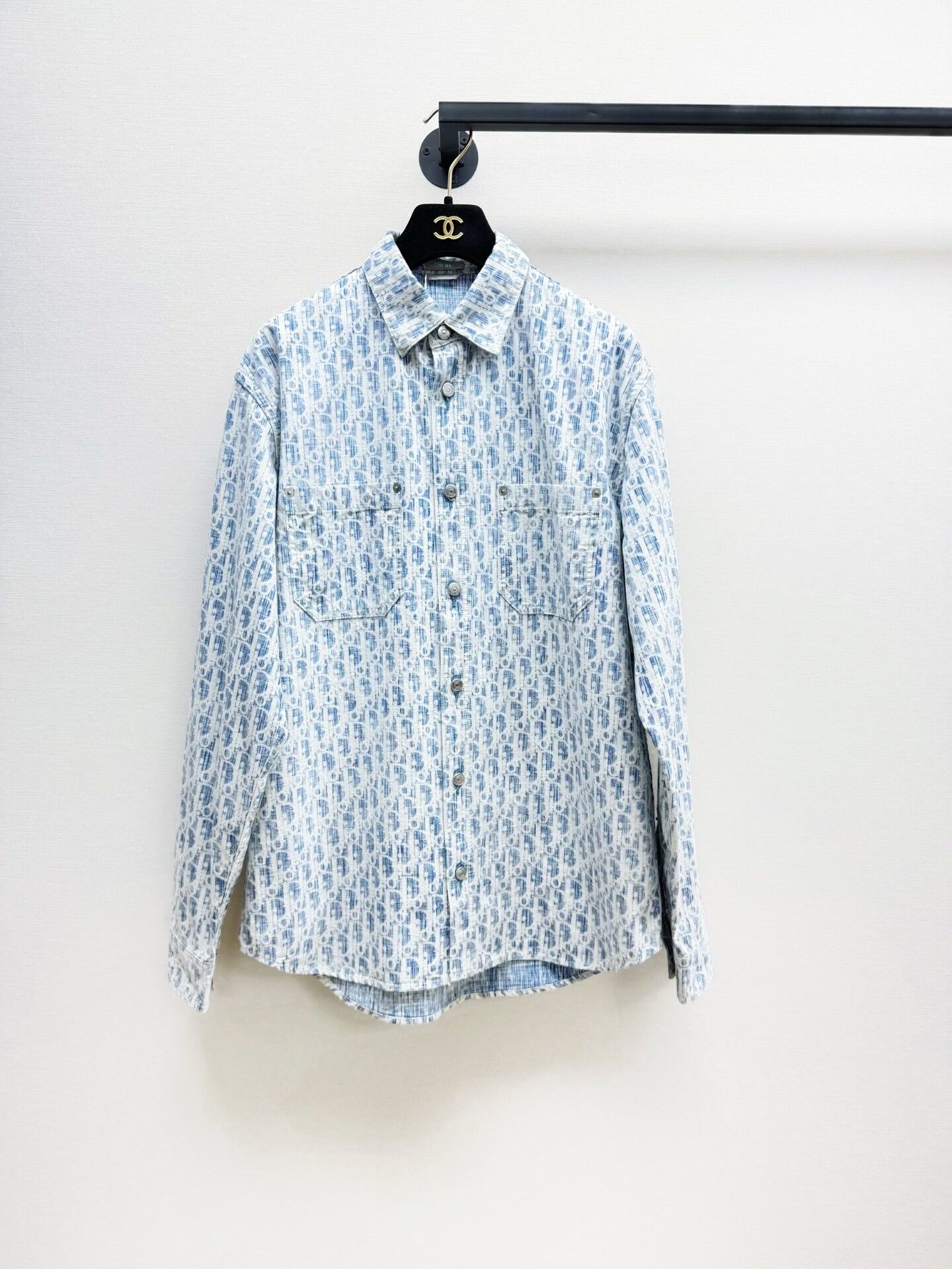 Dior Dior Blue and White Printed Shirt Size US M / EU 48-50 / 2 - 1 Thumbnail