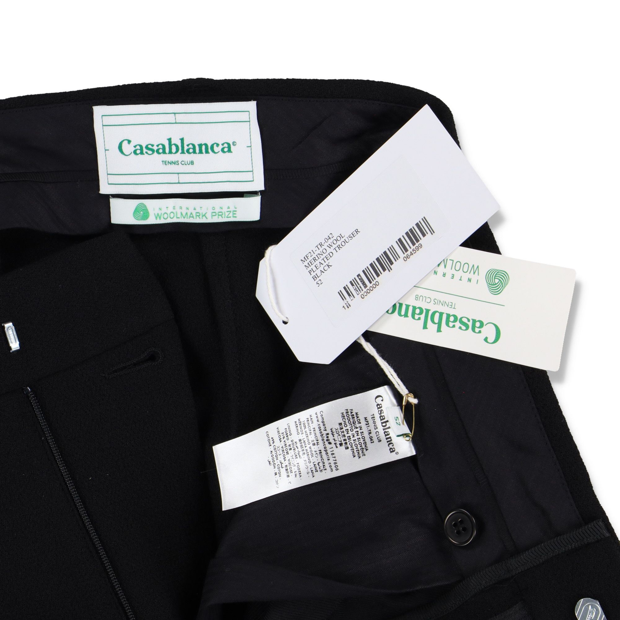 Casablanca Black High-Waisted Merino Wool Pleated Trousers Size US 36 / EU 52 - 5 Thumbnail