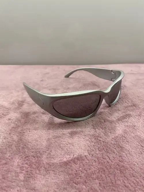Electric Visual × Japanese Brand Vintage Silver Chrome Y2K glasses Sunglasses cyber rave punk Size ONE SIZE - 4 Thumbnail