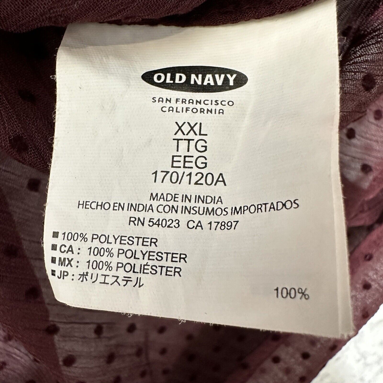 Old Navy Old Navy XXL Relaxed Crepe Burgundy Polka Dot Sheer Blouse Size XXL / US 16-18 / IT 52-54 - 4 Thumbnail