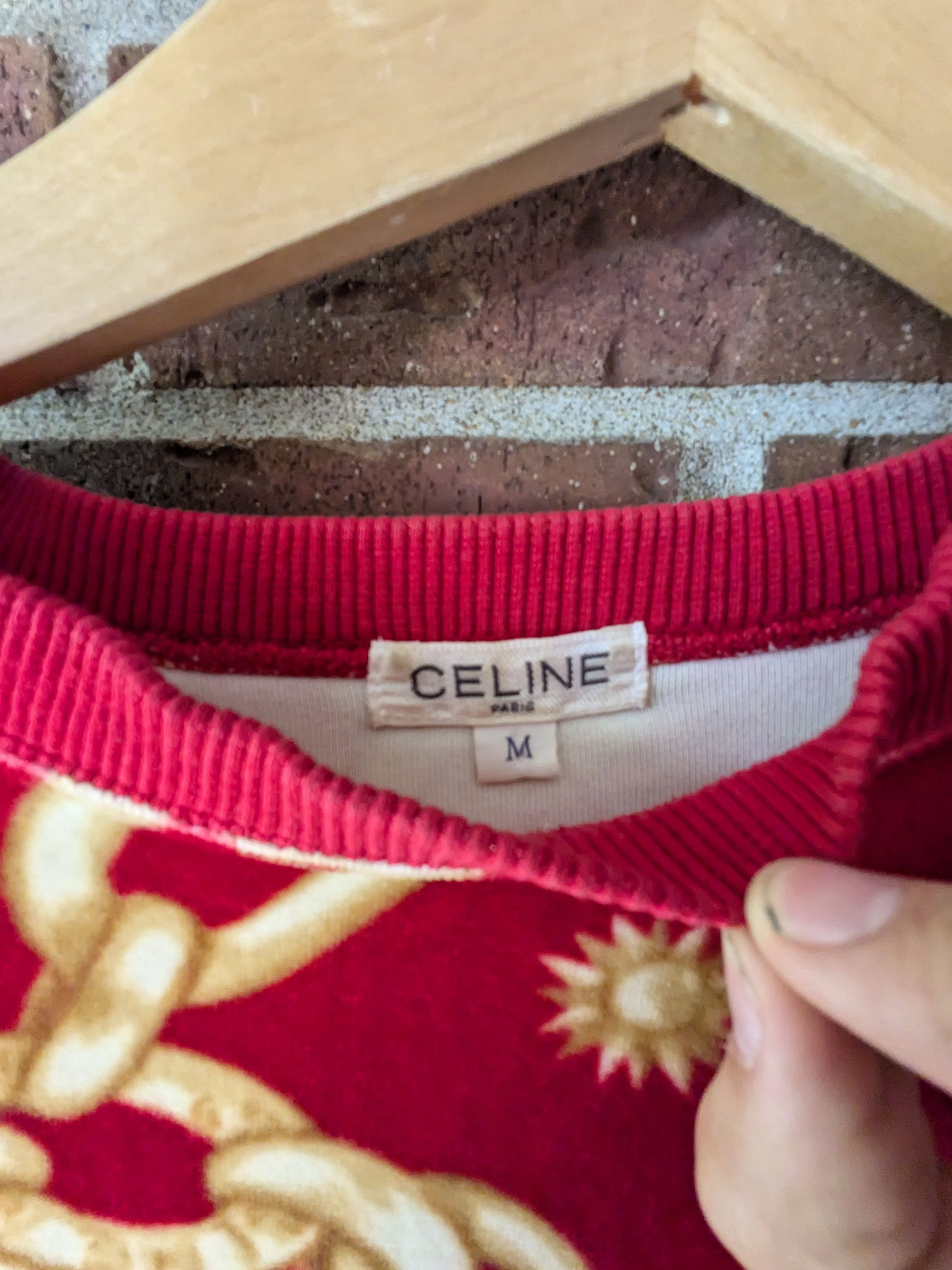 Celine Red Celine orb and chain sweater Size M / US 6-8 / IT 42-44 - 3 Thumbnail