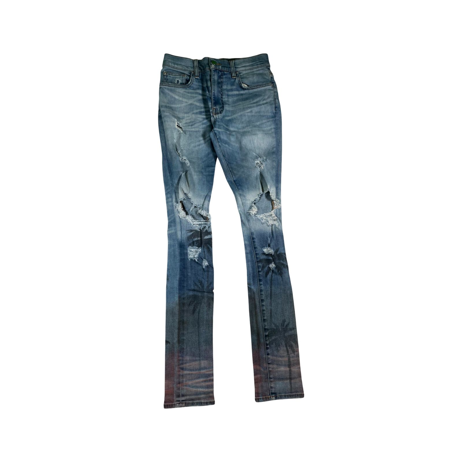 Amiri Amiri Palm Tree Light Wash Jeans Size US 30 / EU 46 - 1 Thumbnail