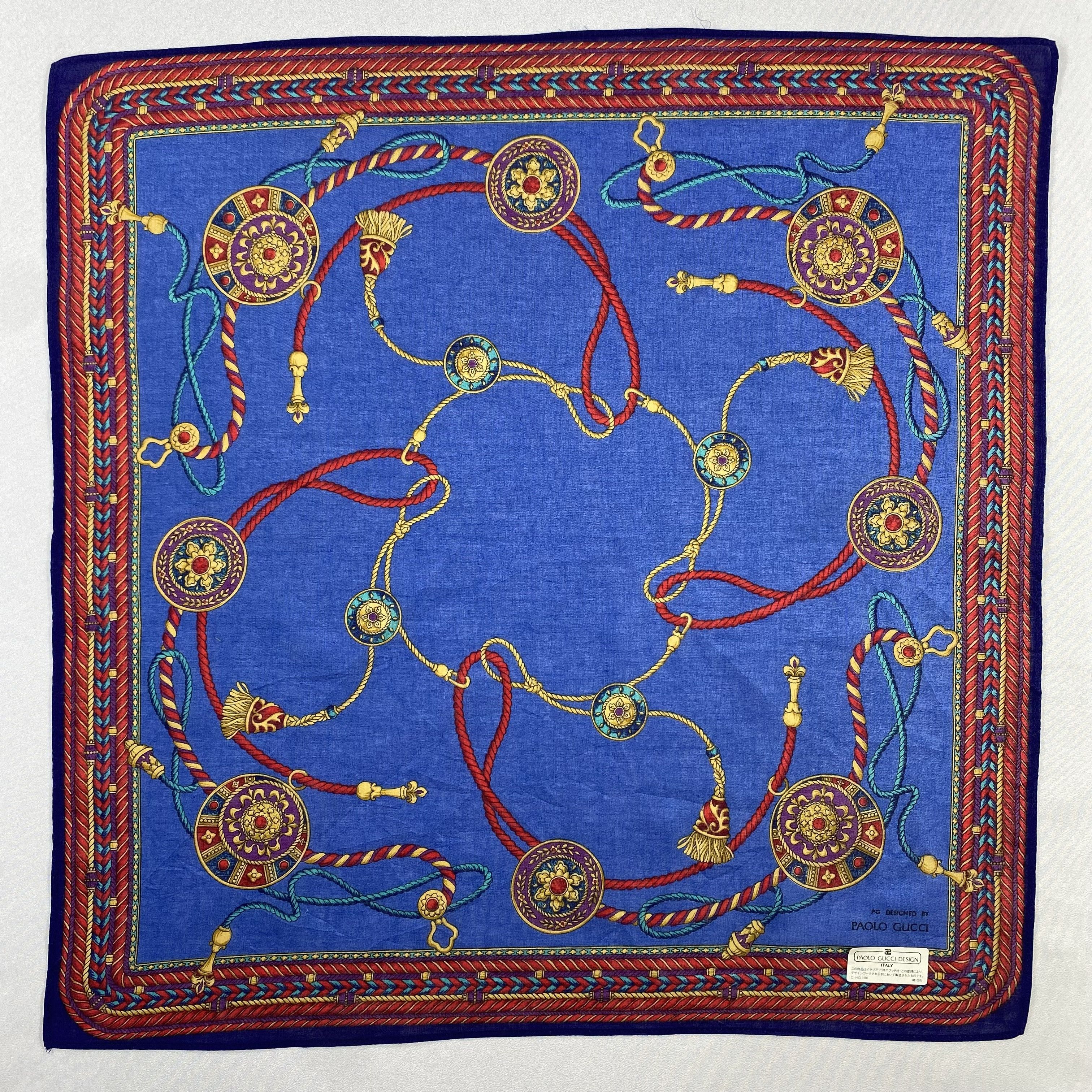 Paolo Gucci × Vintage Paolo Gucci Handkerchief / Neckerchief / Bandana-P1516 Size ONE SIZE - 1 Thumbnail
