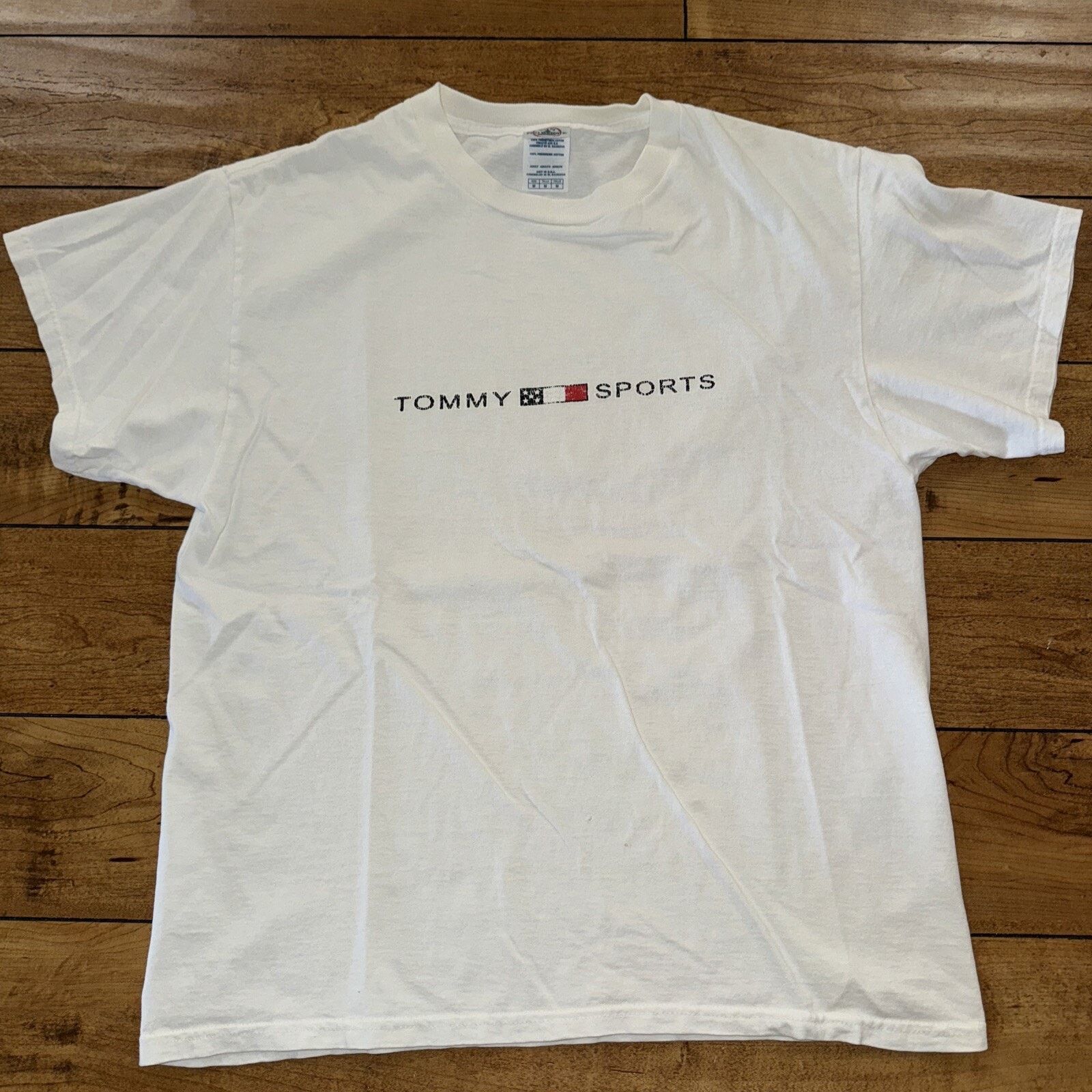 Vintage Vintage Y2K Tommy Sports T-Shirt White Medium 19x24 Size US M / EU 48-50 / 2 - 1 Thumbnail