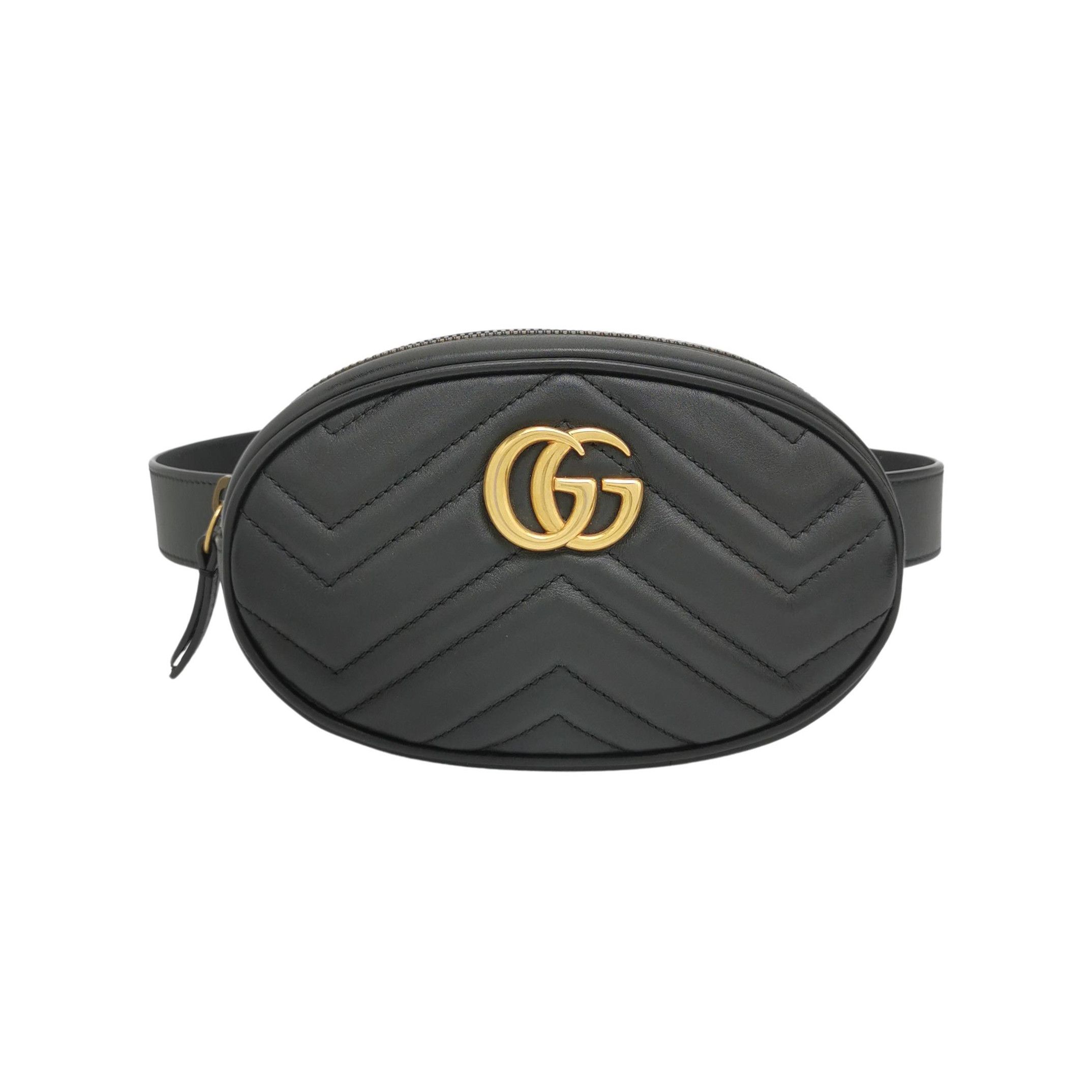 Gucci Gucci GG Marmont Black Leather Belt Bag Size ONE SIZE - 1 Thumbnail