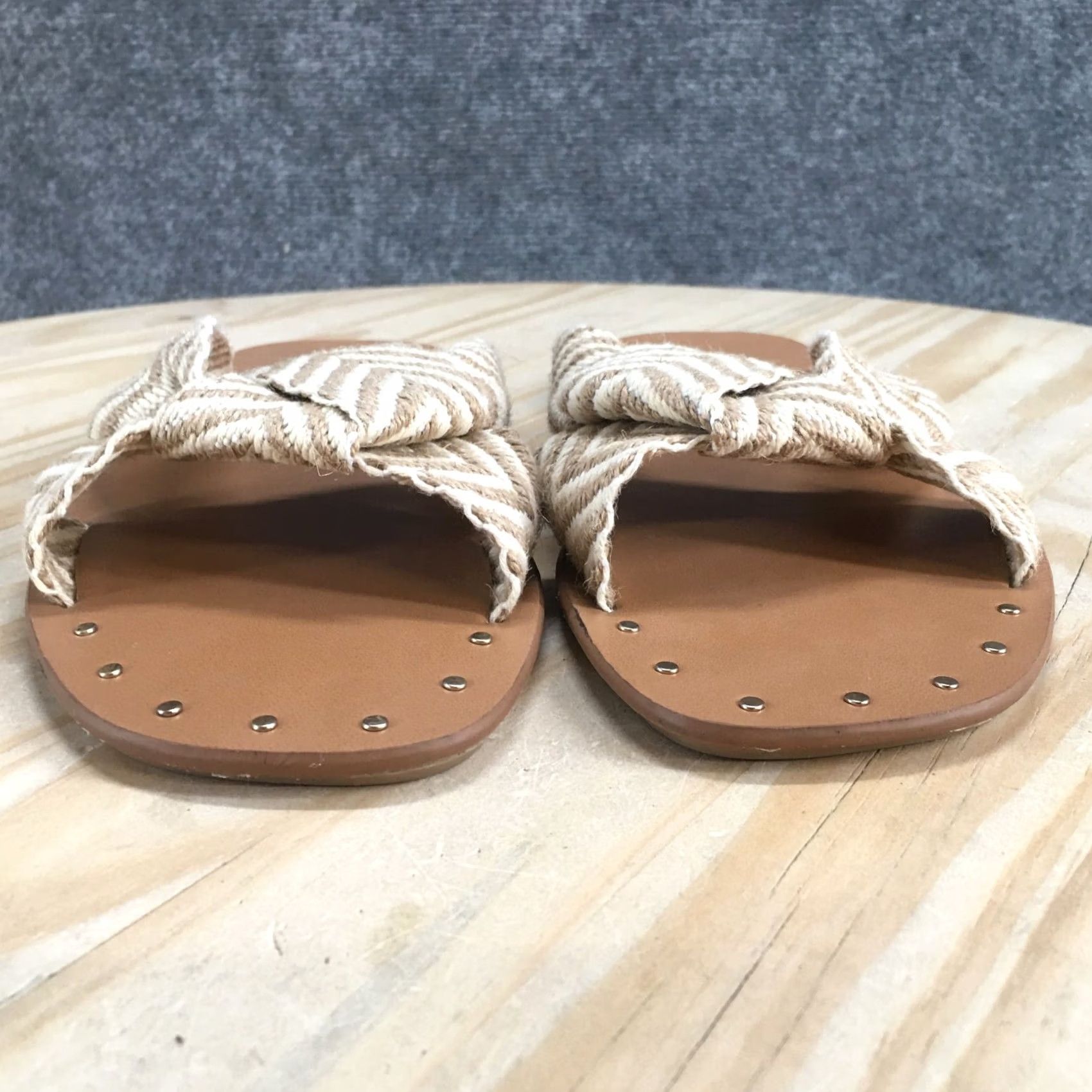 Vintage Universal Thread Sandals Womens 7.5 Louise Knotted Slide Beige Comfort Open Toe Shoes Size US 8 / IT 38 - 7 Thumbnail