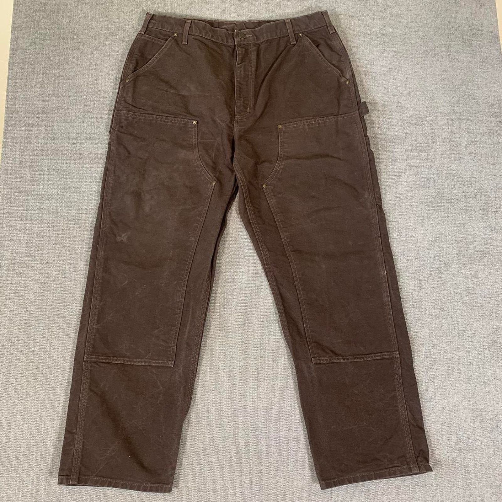 Carhartt Vintage Carhartt Brown Double Knee Carpenter Pants Size US 37 - 2 Thumbnail