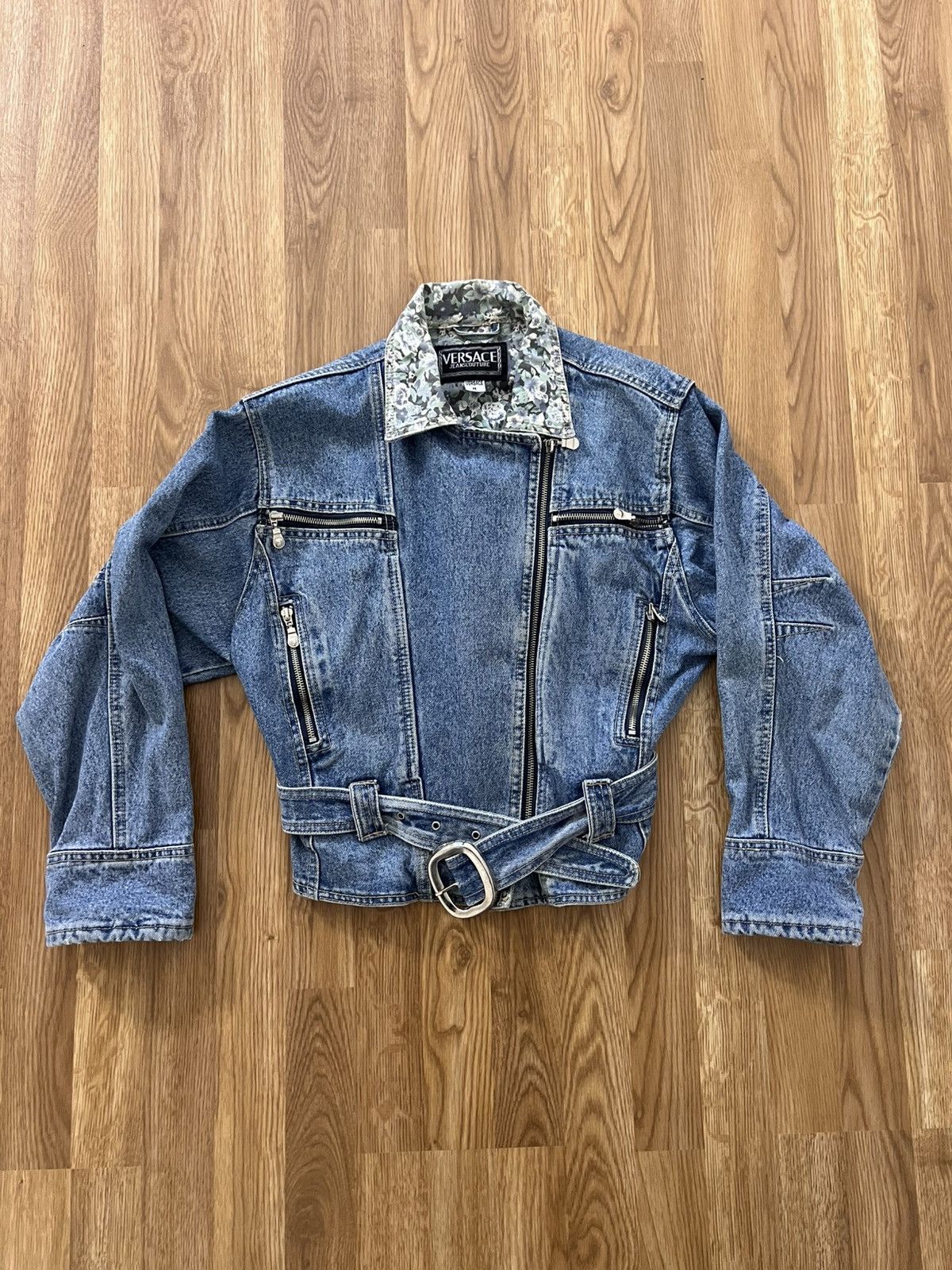 Versace Versace biker jean jacket 80/90s Gianni era (very rare) Size US M / EU 48-50 / 2 - 1 Thumbnail