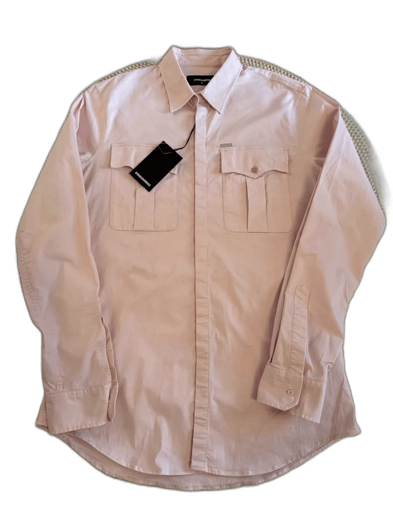 Dsquared2 Dsquared2 Men's Pink Pocket Logo Shirt Size US L / EU 52-54 / 3 - 1 Thumbnail
